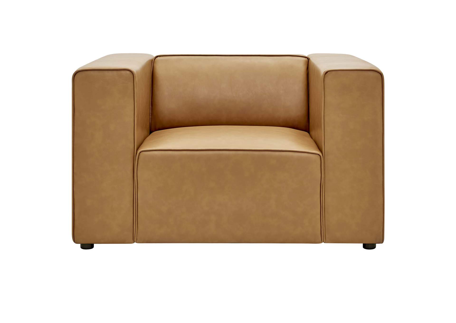 Tan Mingle Vegan Leather Arm Chair,Modway