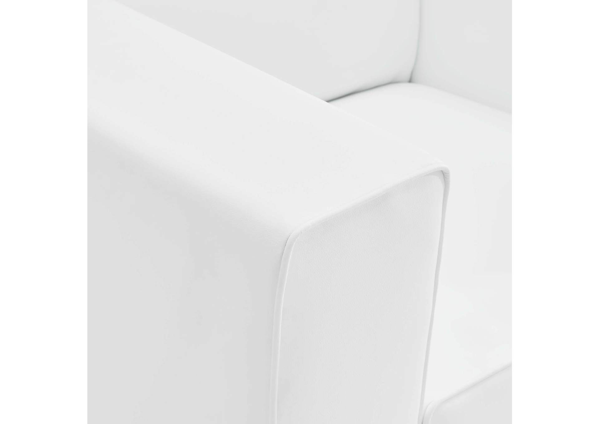 White Mingle Vegan Leather Arm Chair,Modway