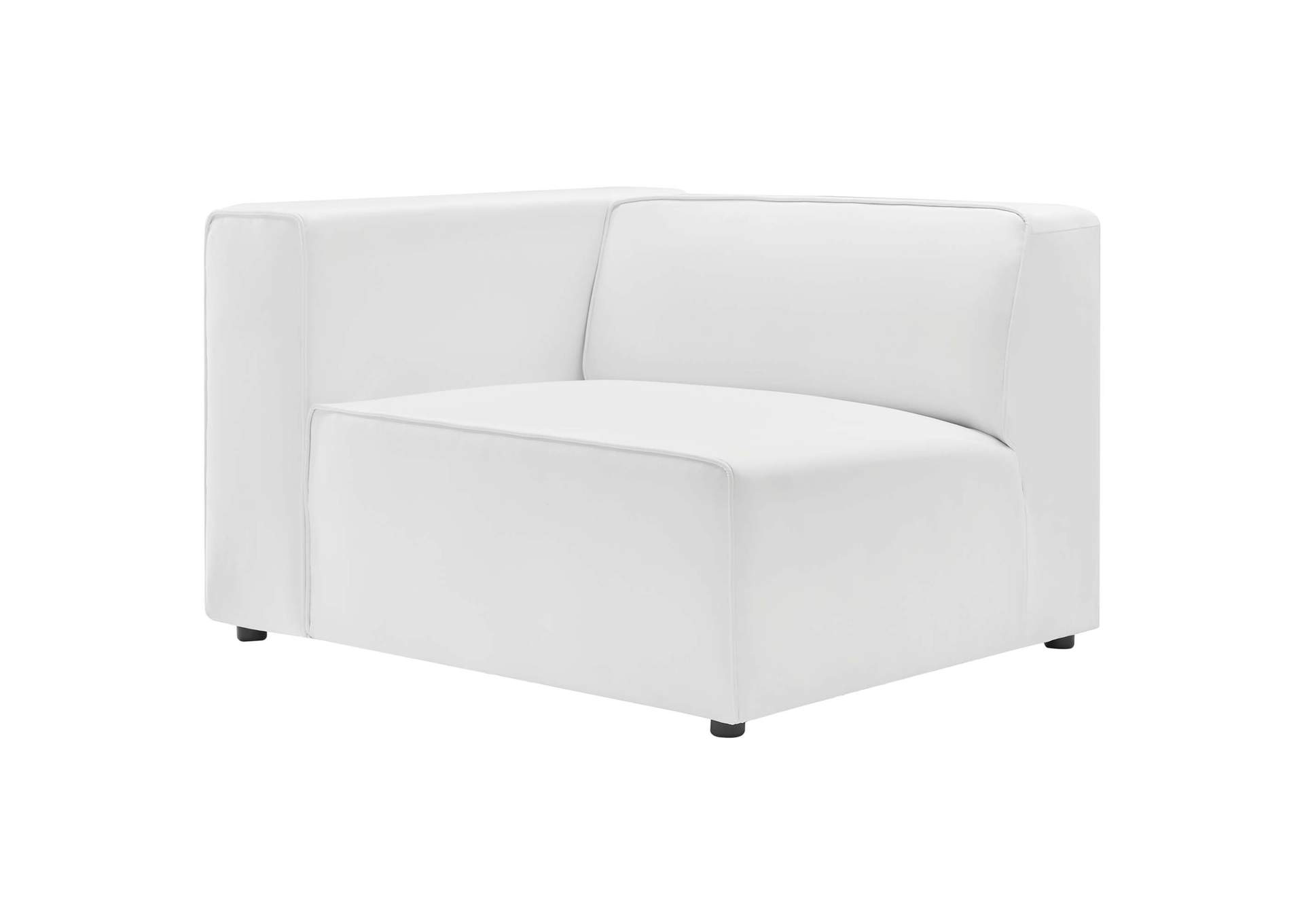 White Mingle Vegan Leather Left-Arm Chair,Modway