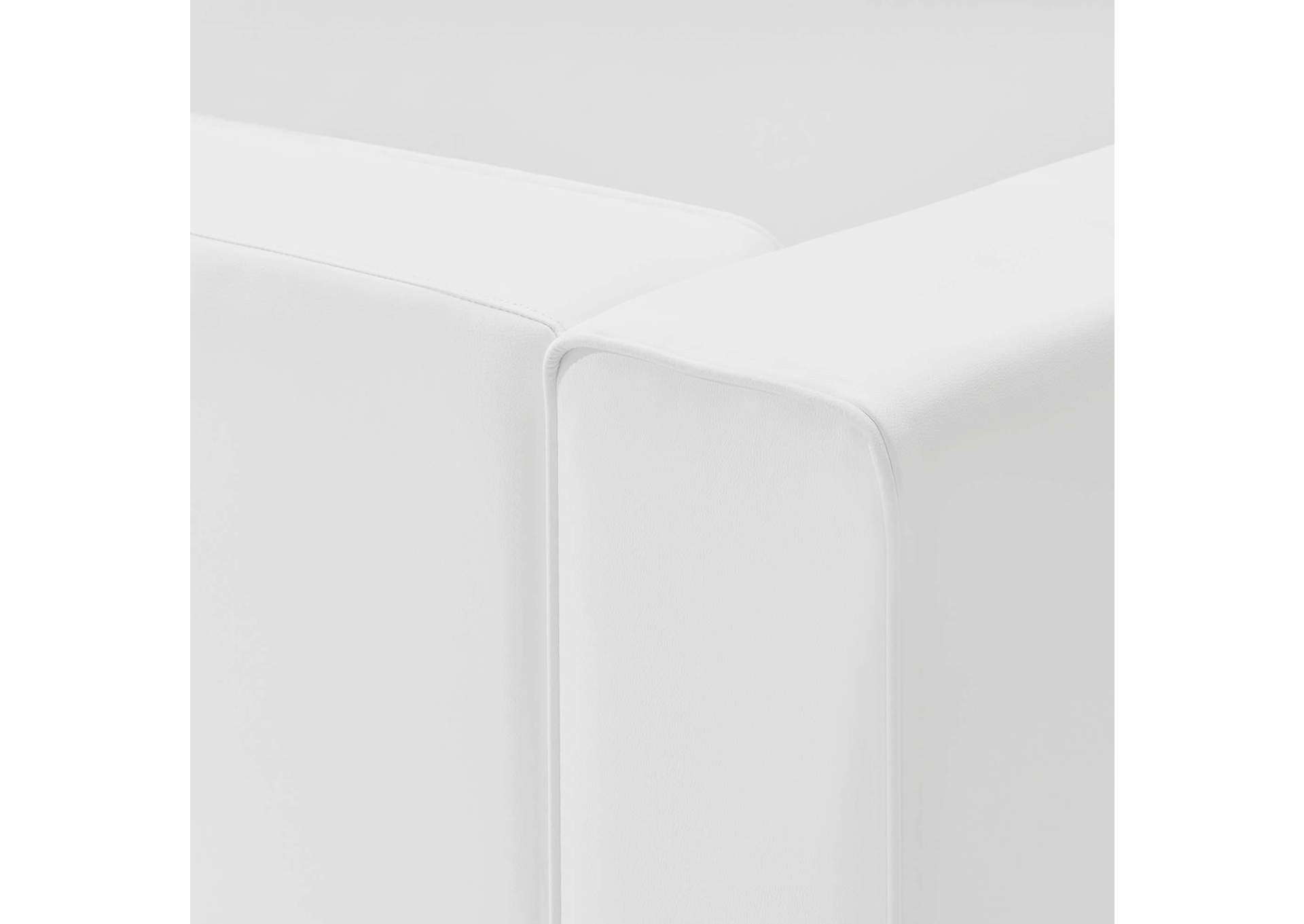 White Mingle Vegan Leather Left-Arm Chair,Modway