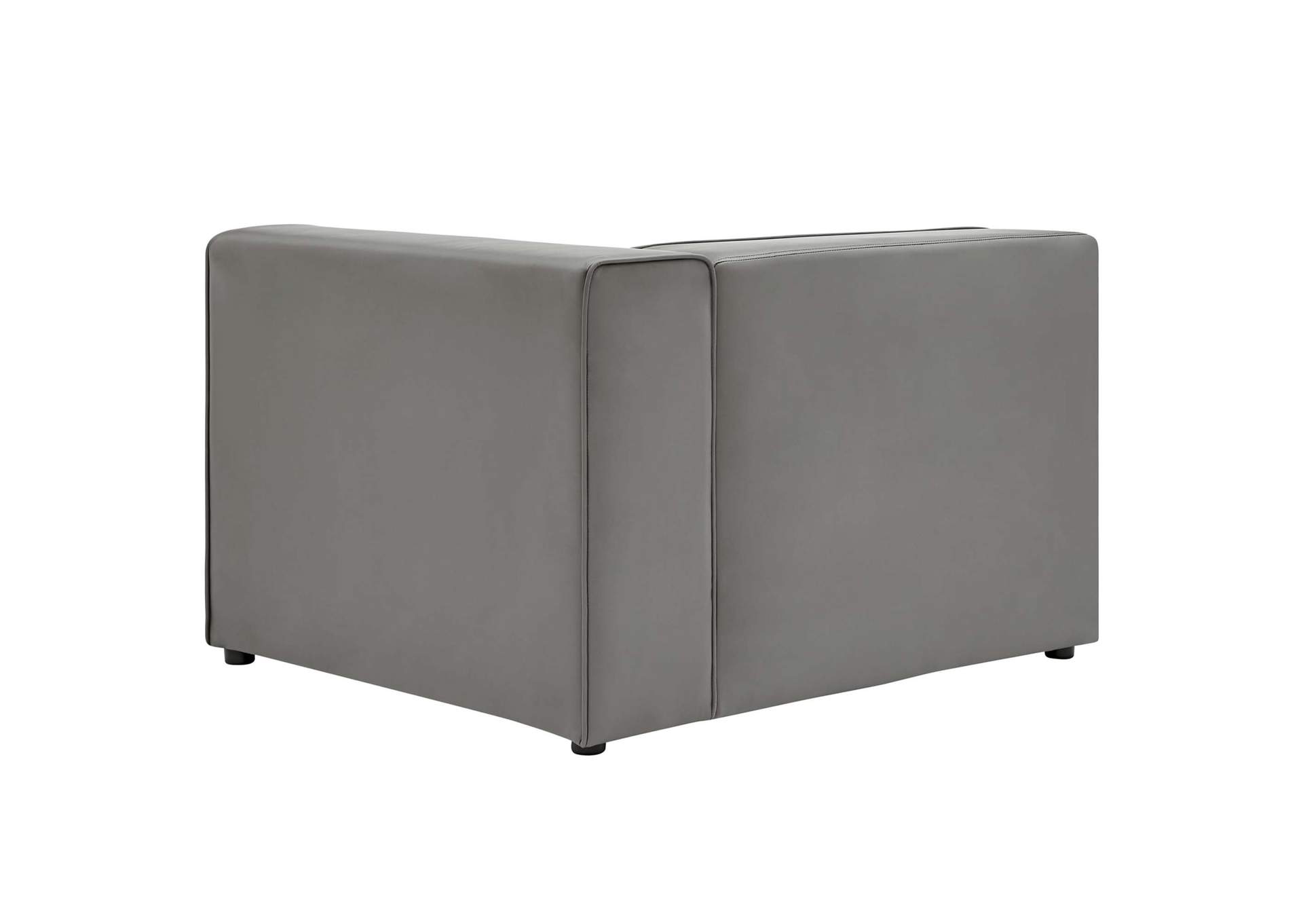 Gray Mingle Vegan Leather Right-Arm Chair,Modway