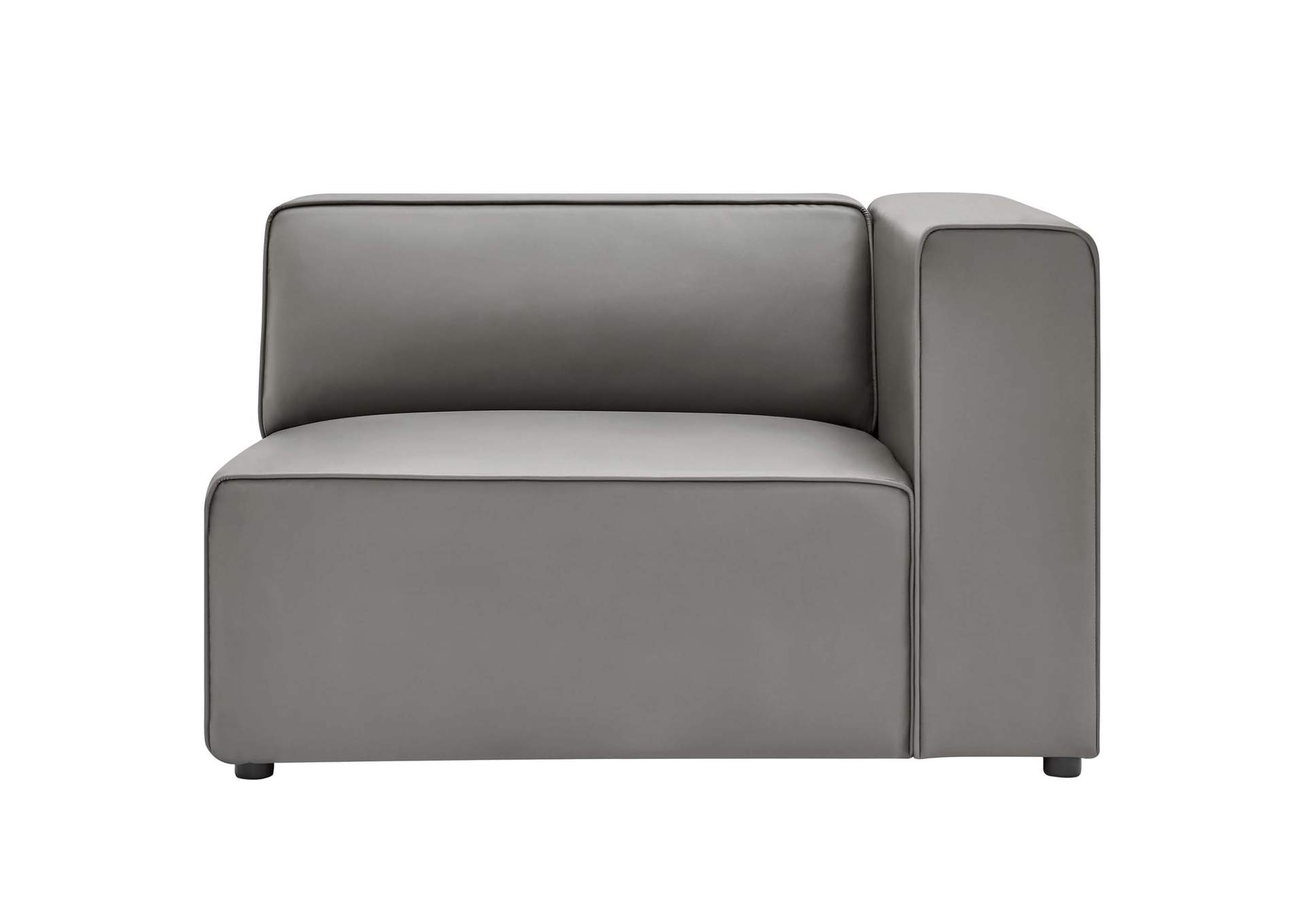 Gray Mingle Vegan Leather Right-Arm Chair,Modway