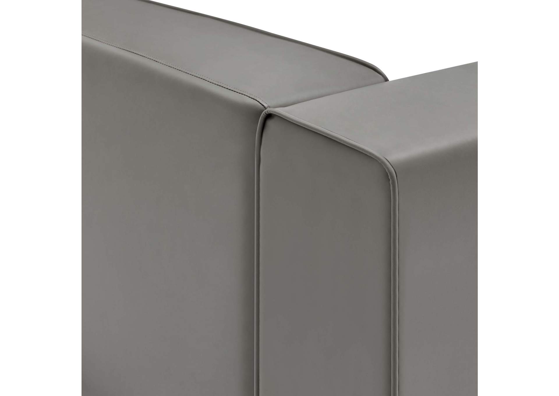 Gray Mingle Vegan Leather Right-Arm Chair,Modway