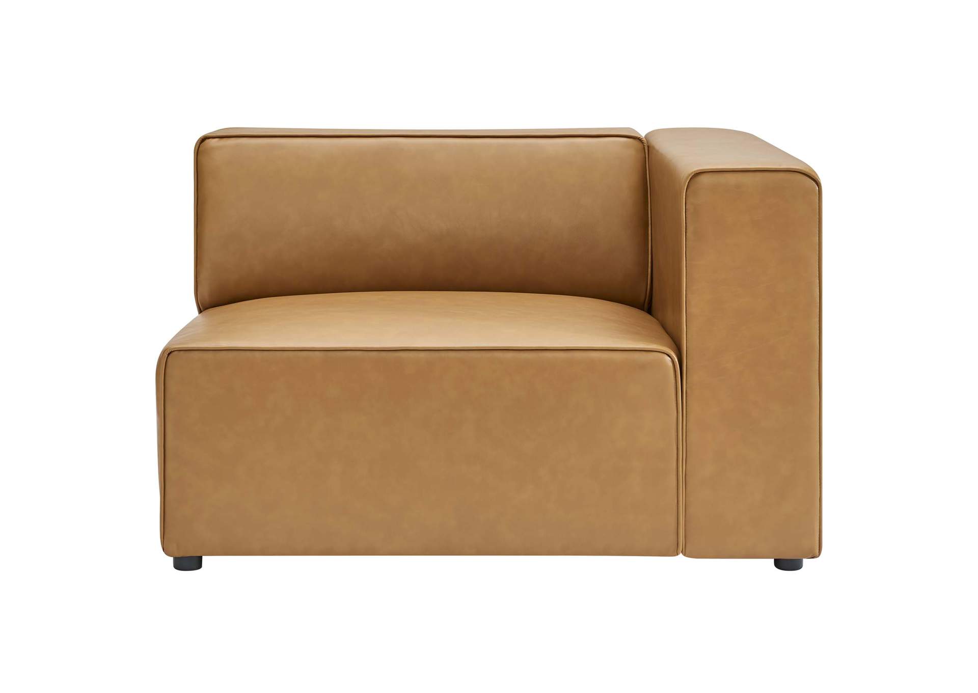 Tan Mingle Vegan Leather Right-Arm Chair,Modway