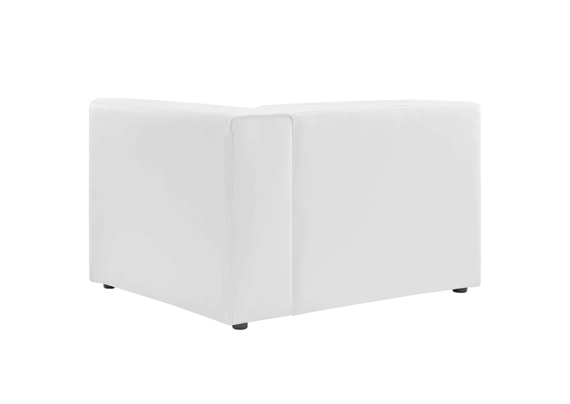 White Mingle Vegan Leather Right-Arm Chair,Modway
