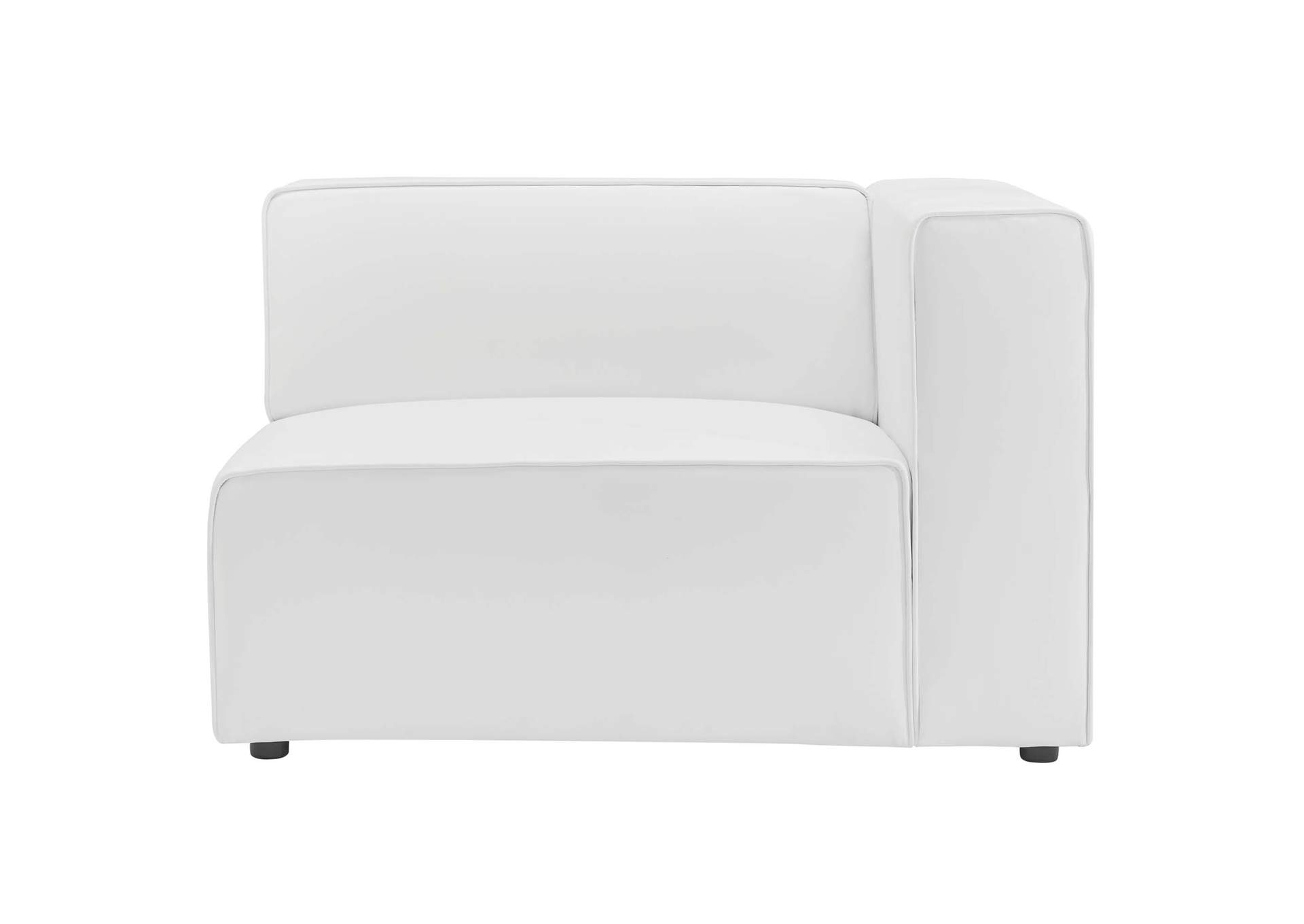 White Mingle Vegan Leather Right-Arm Chair,Modway
