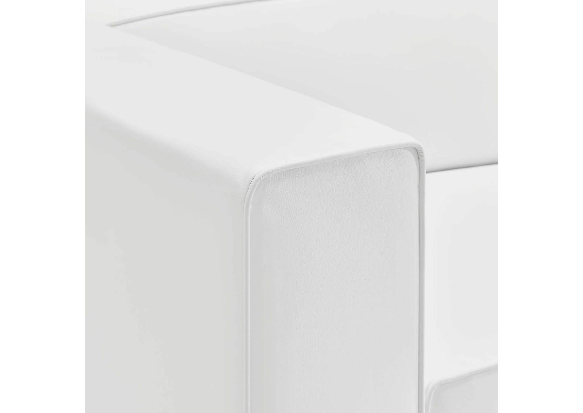 White Mingle Vegan Leather Right-Arm Chair,Modway