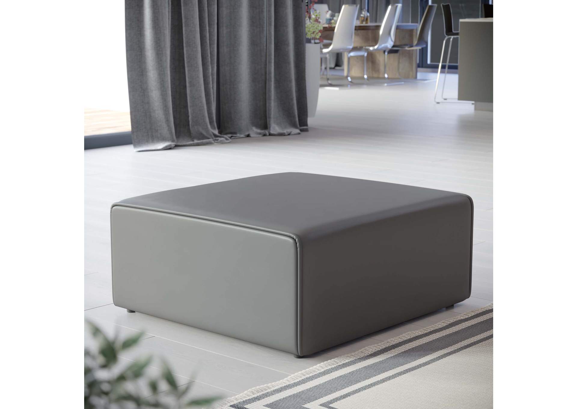 Gray Mingle Vegan Leather Ottoman,Modway