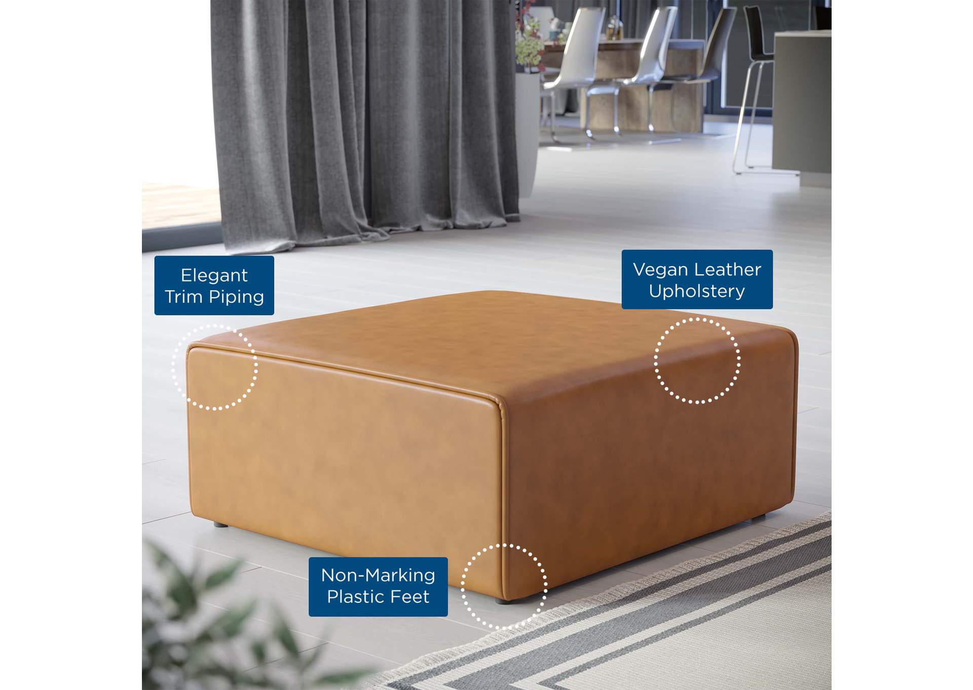 Tan Mingle Vegan Leather Ottoman,Modway