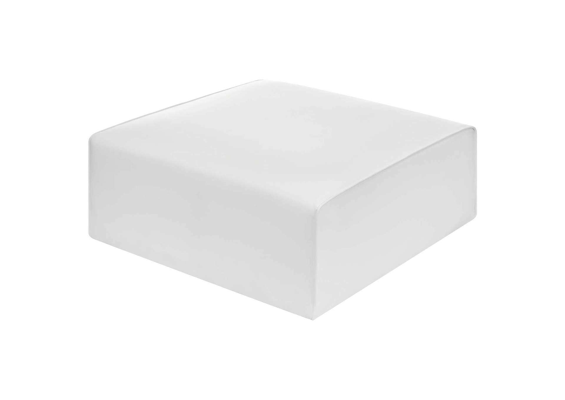 White Mingle Vegan Leather Ottoman,Modway