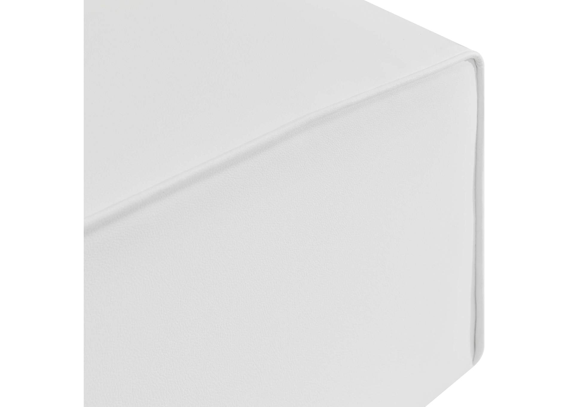 White Mingle Vegan Leather Ottoman,Modway