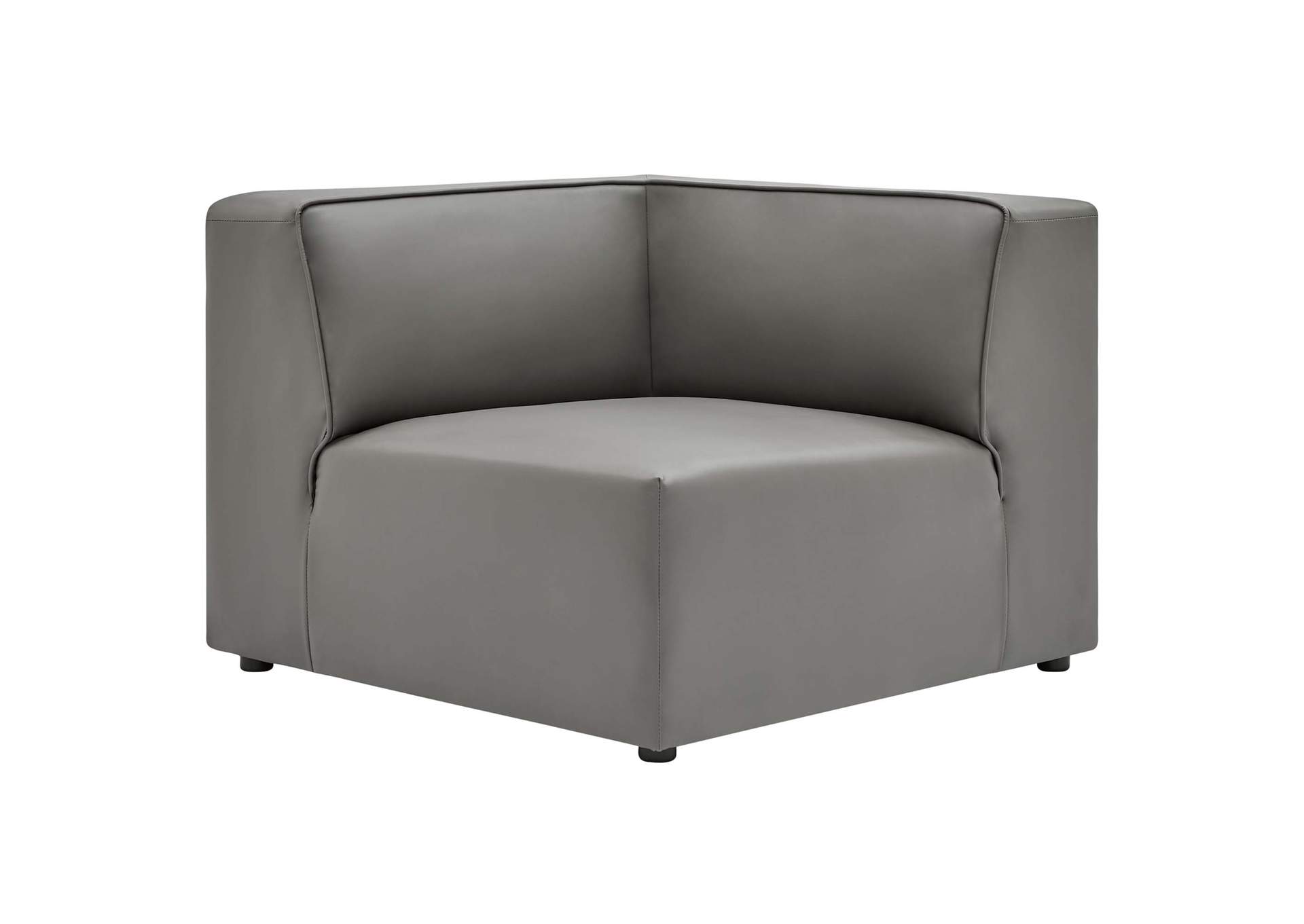 Gray Mingle Vegan Leather Corner Chair,Modway