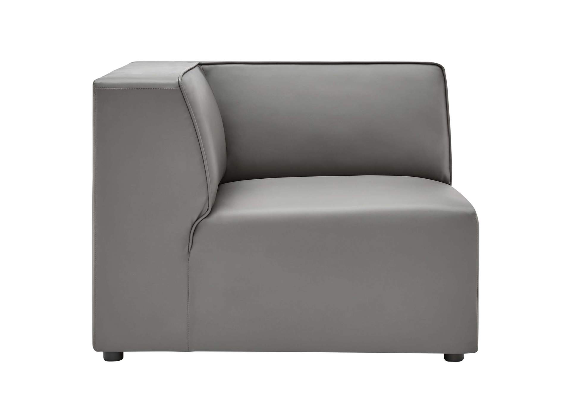 Gray Mingle Vegan Leather Corner Chair,Modway