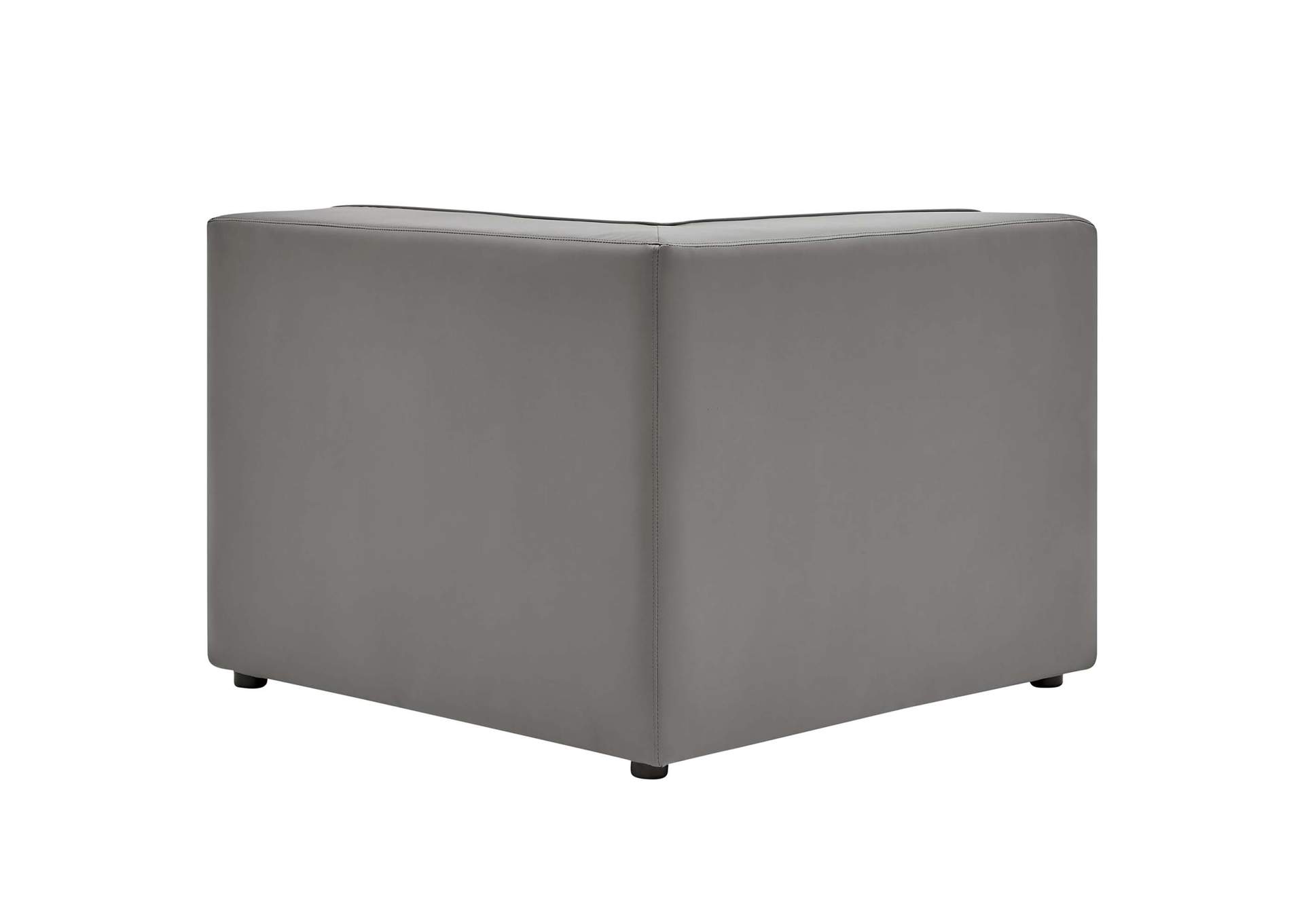 Gray Mingle Vegan Leather Corner Chair,Modway