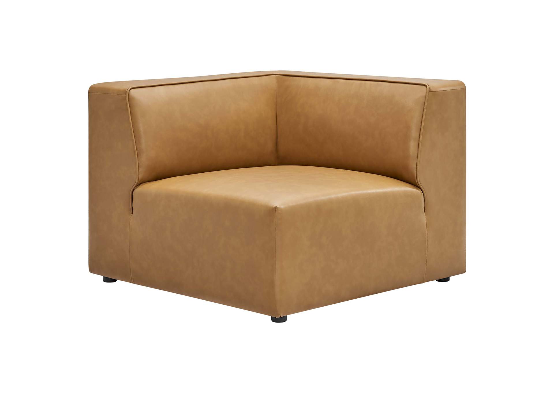 Tan Mingle Vegan Leather Corner Chair,Modway