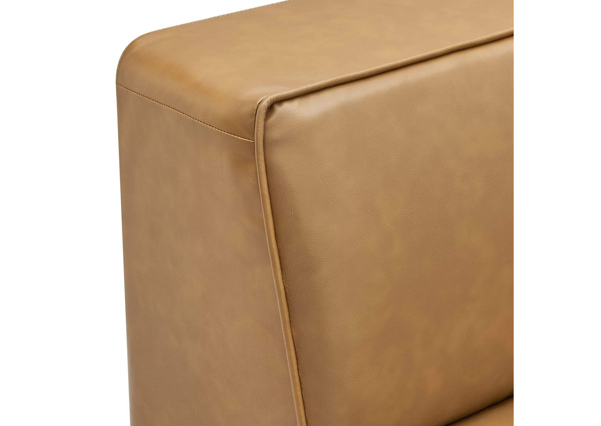 Tan Mingle Vegan Leather Corner Chair,Modway