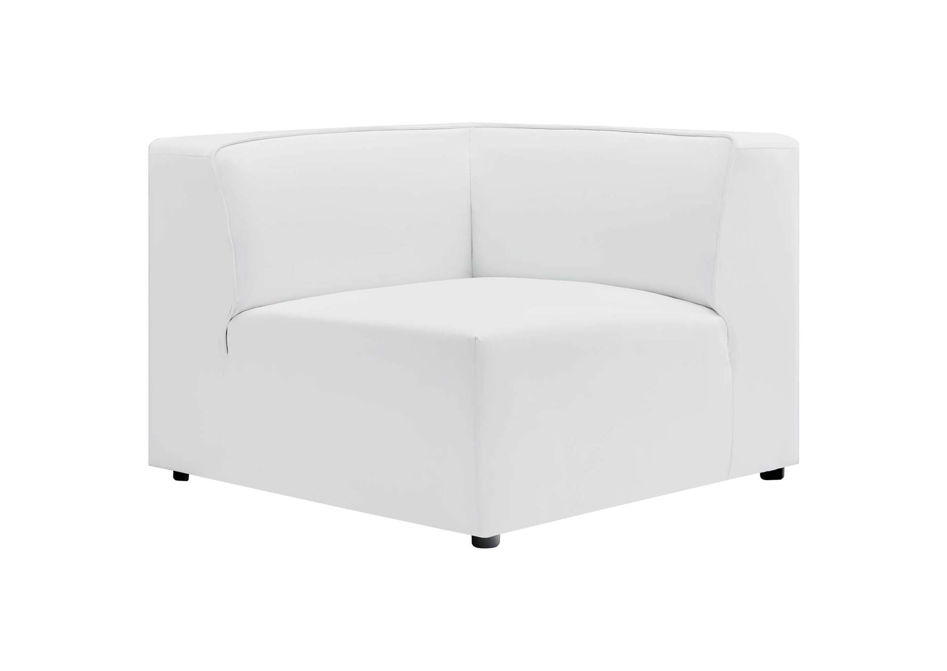 White Mingle Vegan Leather Corner Chair,Modway