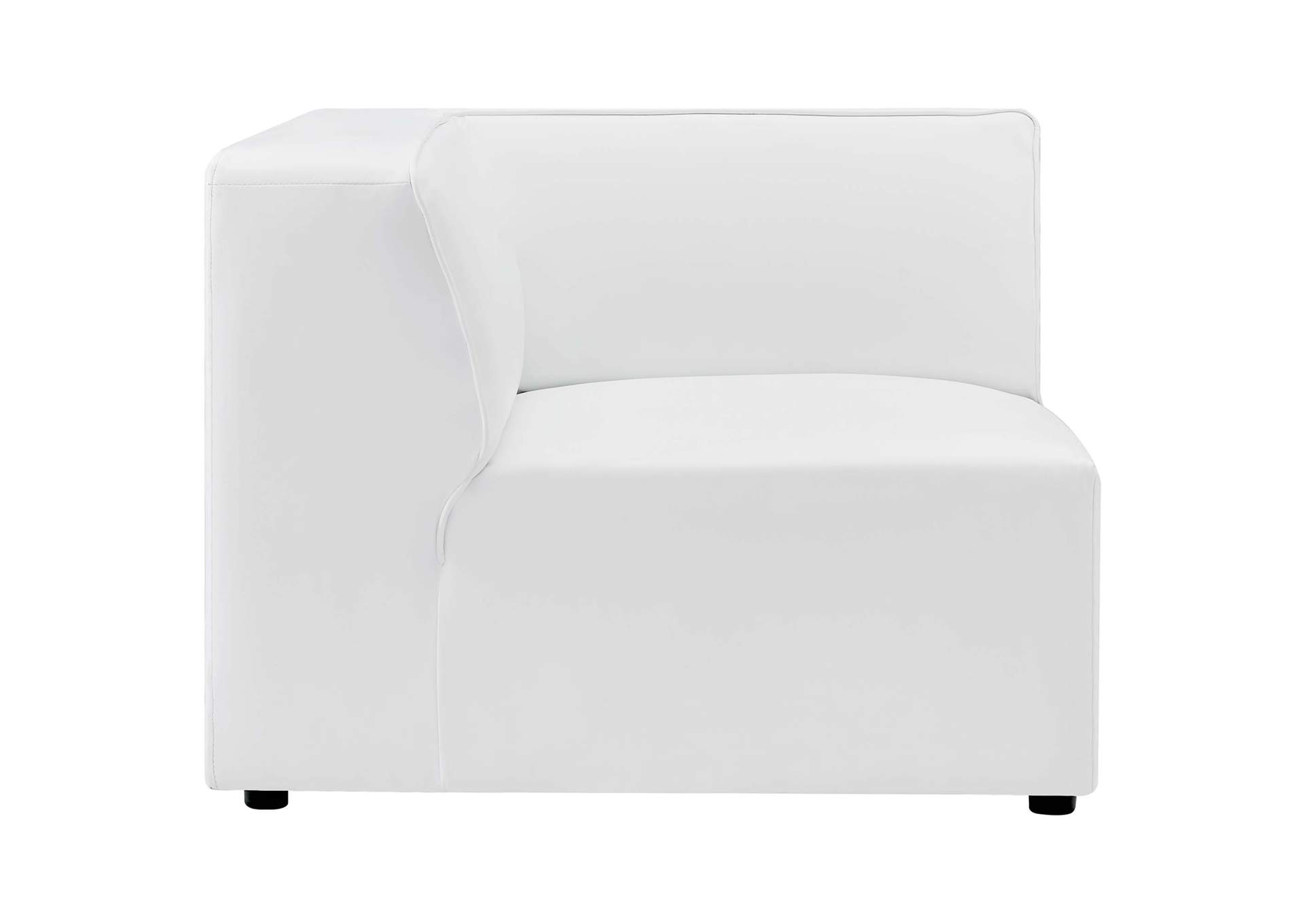 White Mingle Vegan Leather Corner Chair,Modway