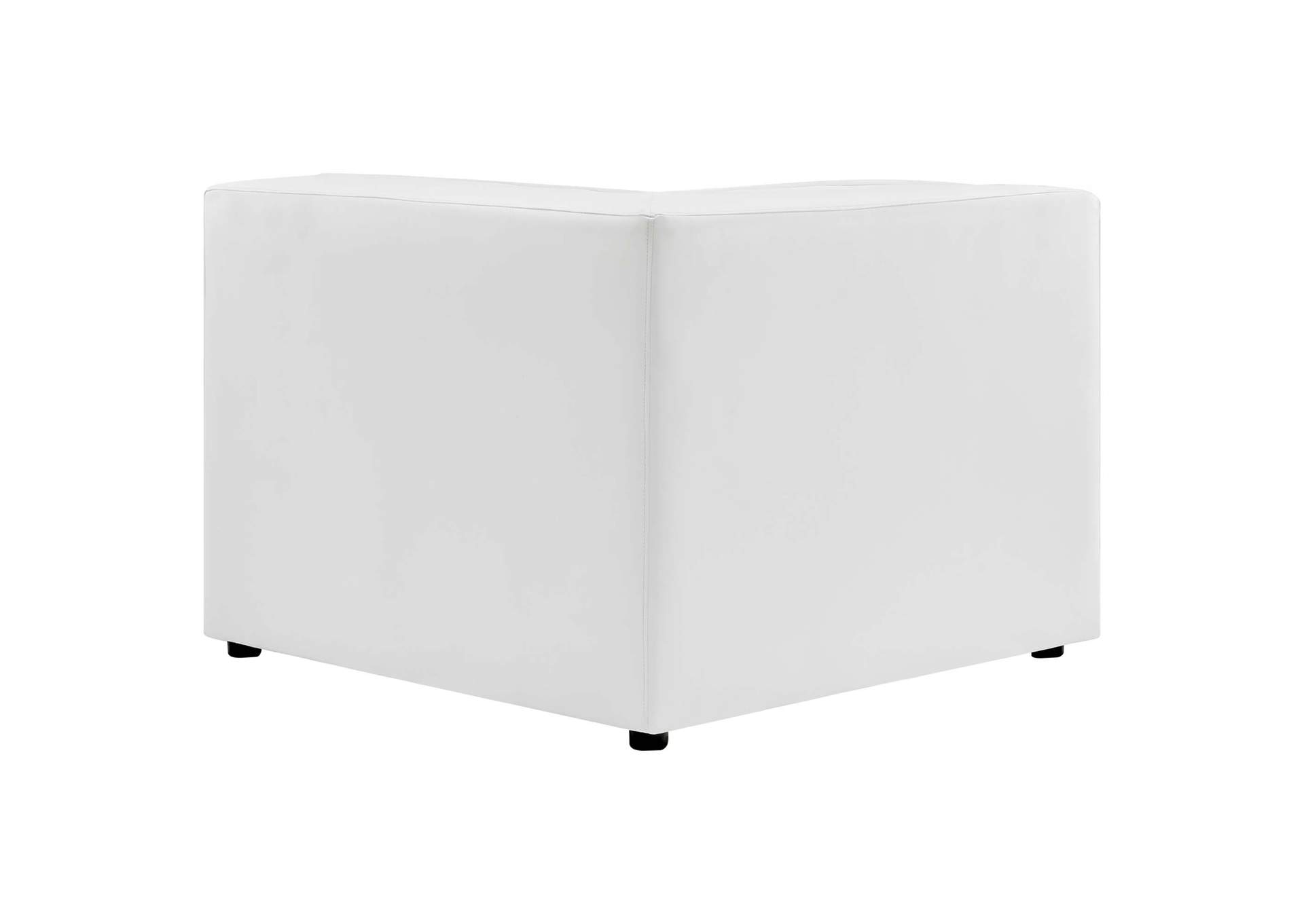 White Mingle Vegan Leather Corner Chair,Modway