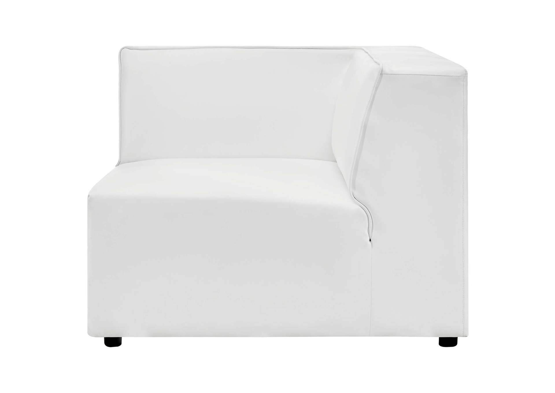 White Mingle Vegan Leather Corner Chair,Modway