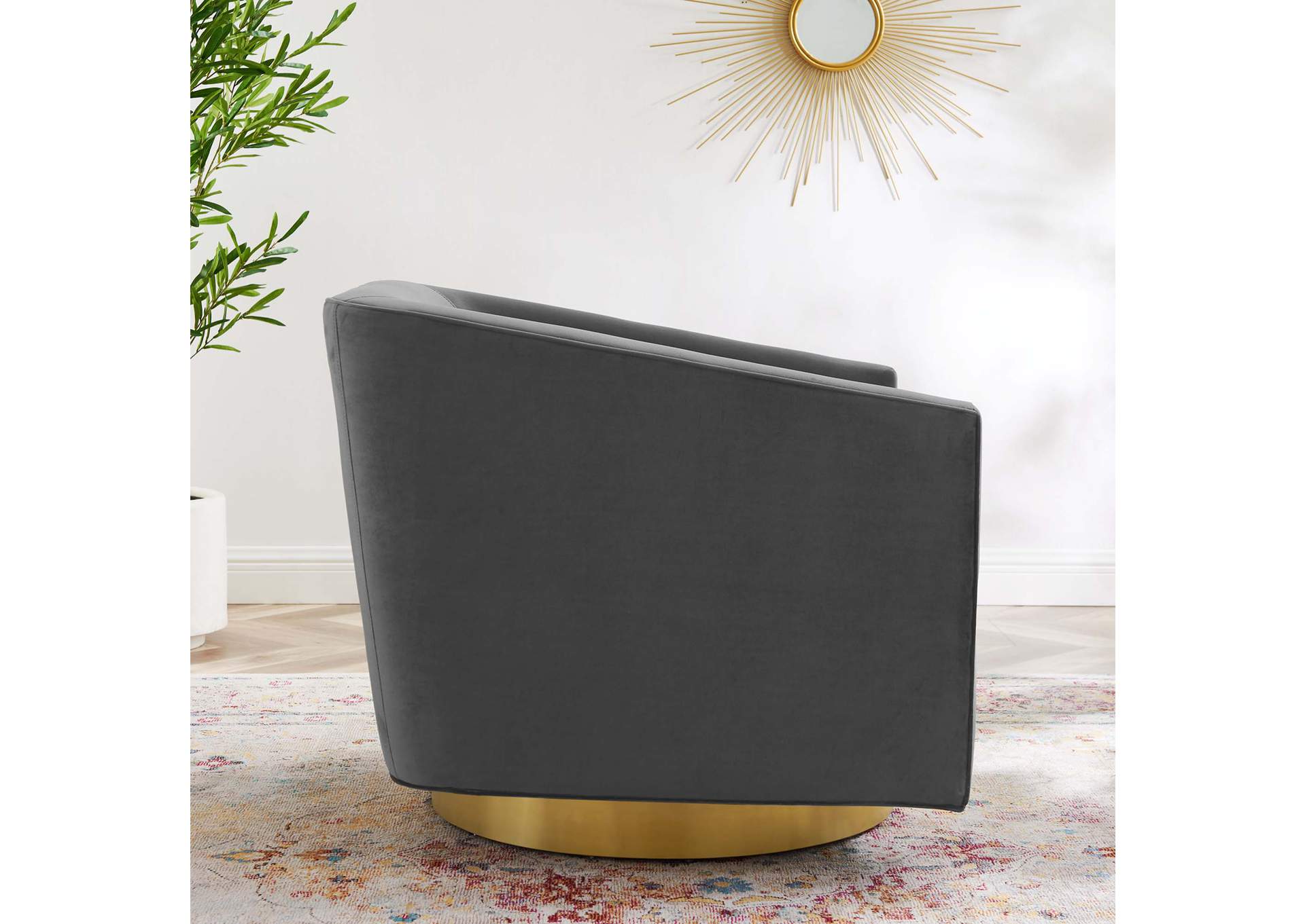 Twist Accent Lounge Performance Velvet Swivel Chair,Modway