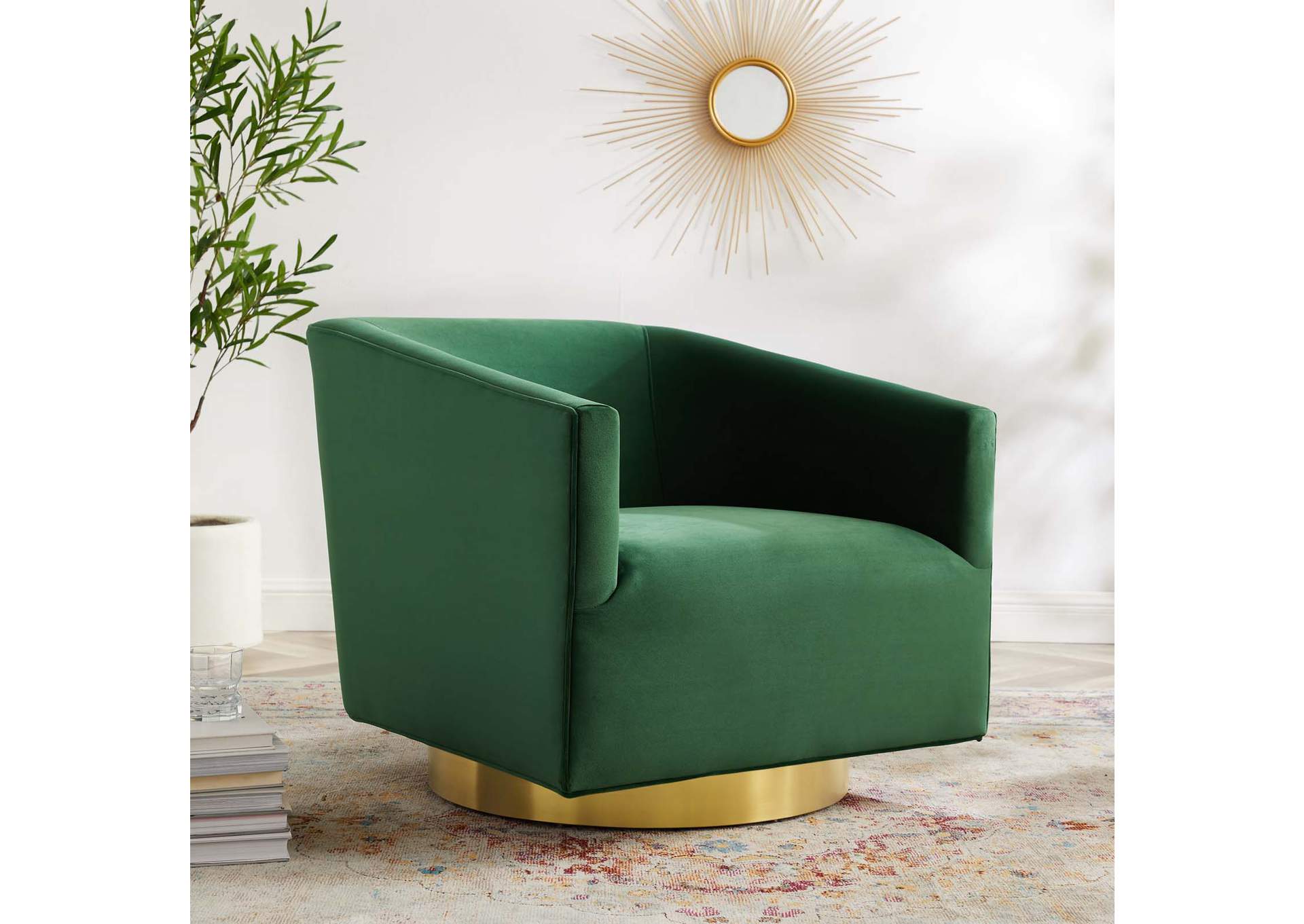 Twist Accent Lounge Performance Velvet Swivel Chair,Modway