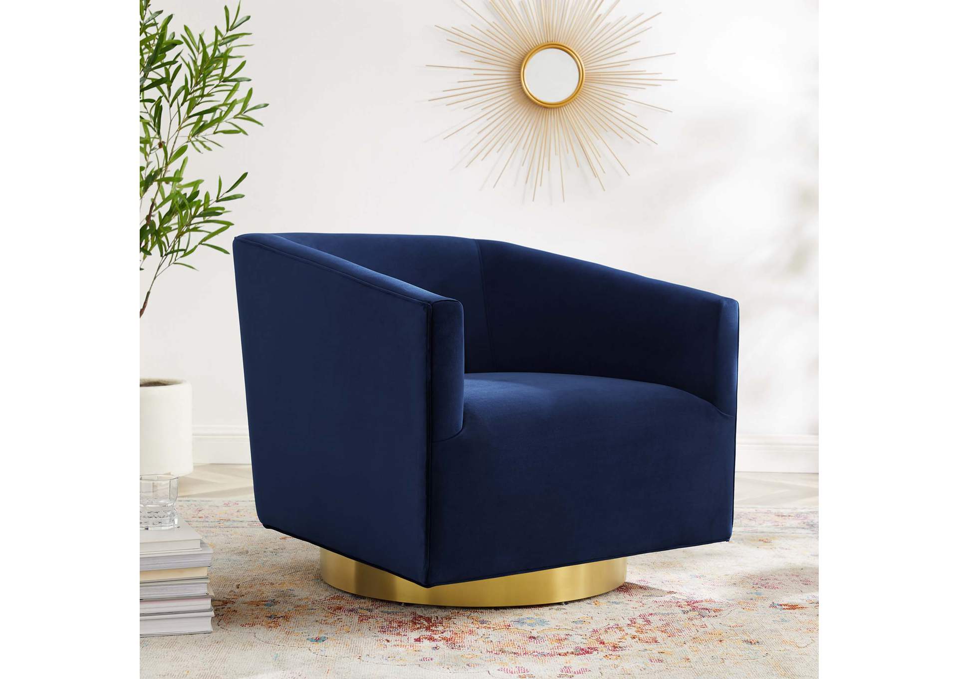 Twist Accent Lounge Performance Velvet Swivel Chair,Modway