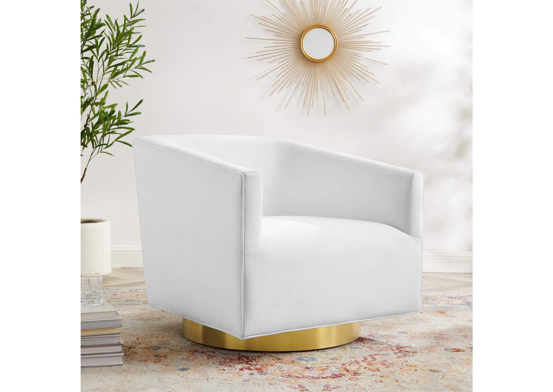 Twist Accent Lounge Performance Velvet Swivel Chair,Modway