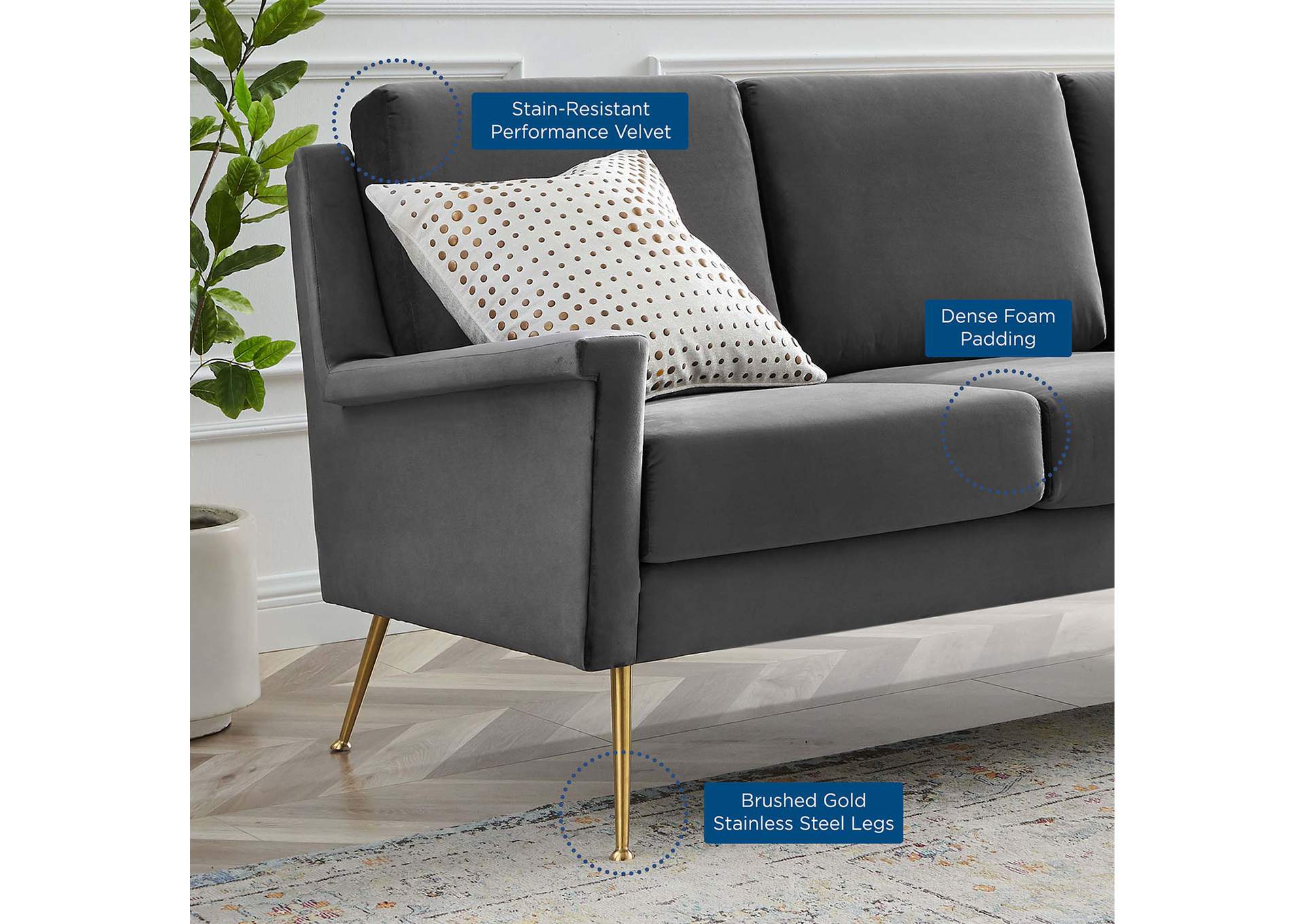 Chesapeake Performance Velvet Sofa,Modway