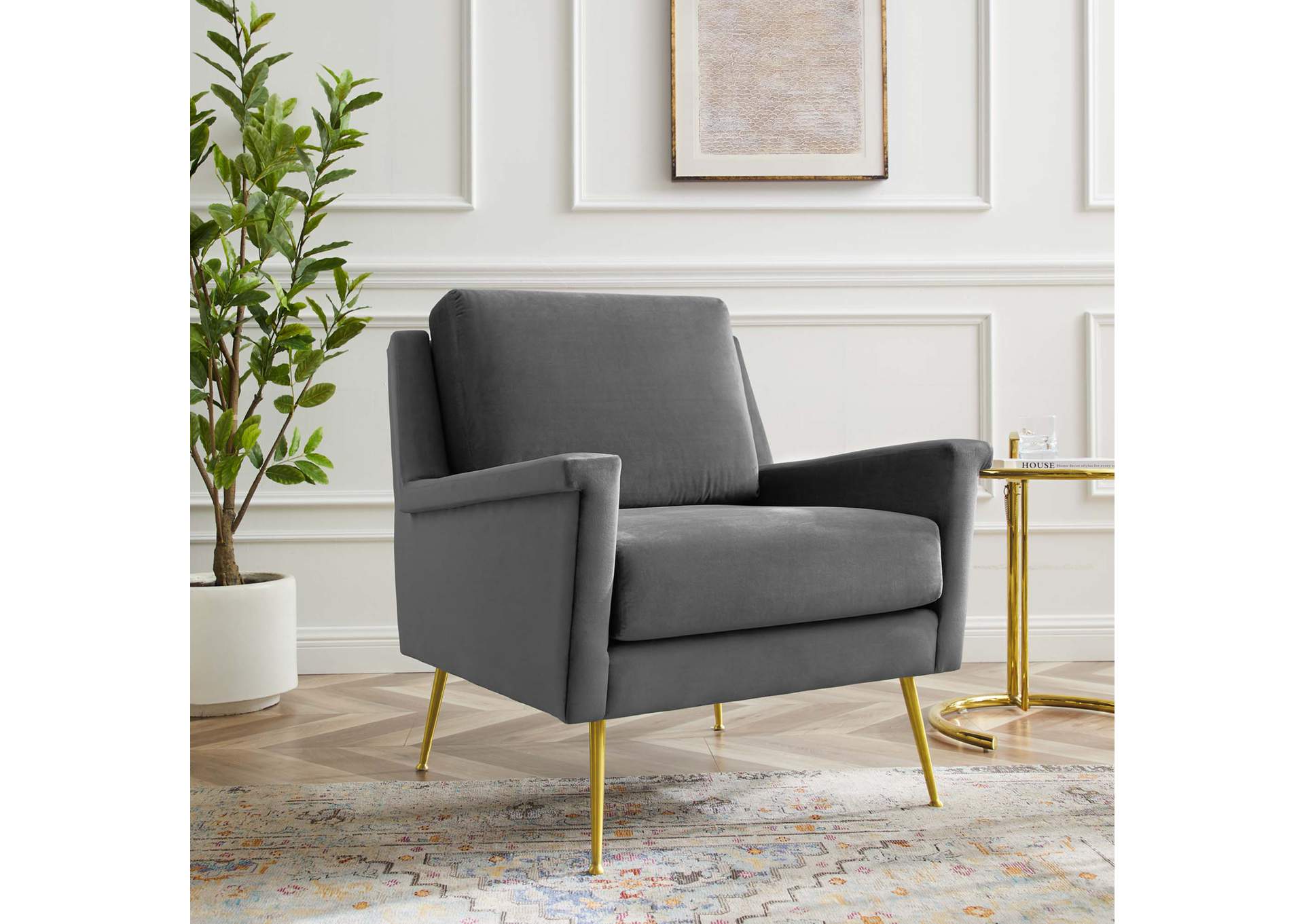Chesapeake Performance Velvet Armchair,Modway