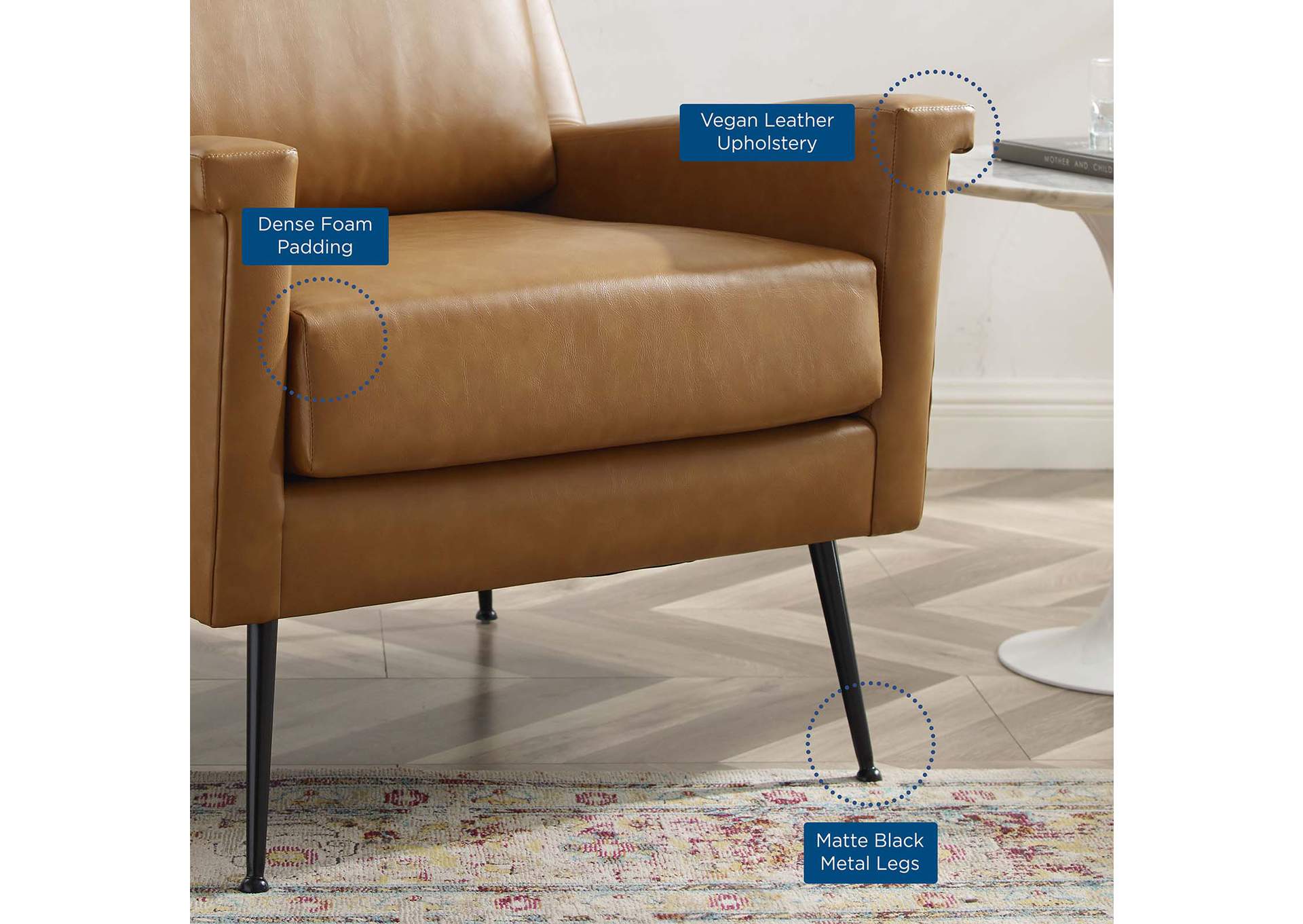 Chesapeake Vegan Leather Armchair,Modway