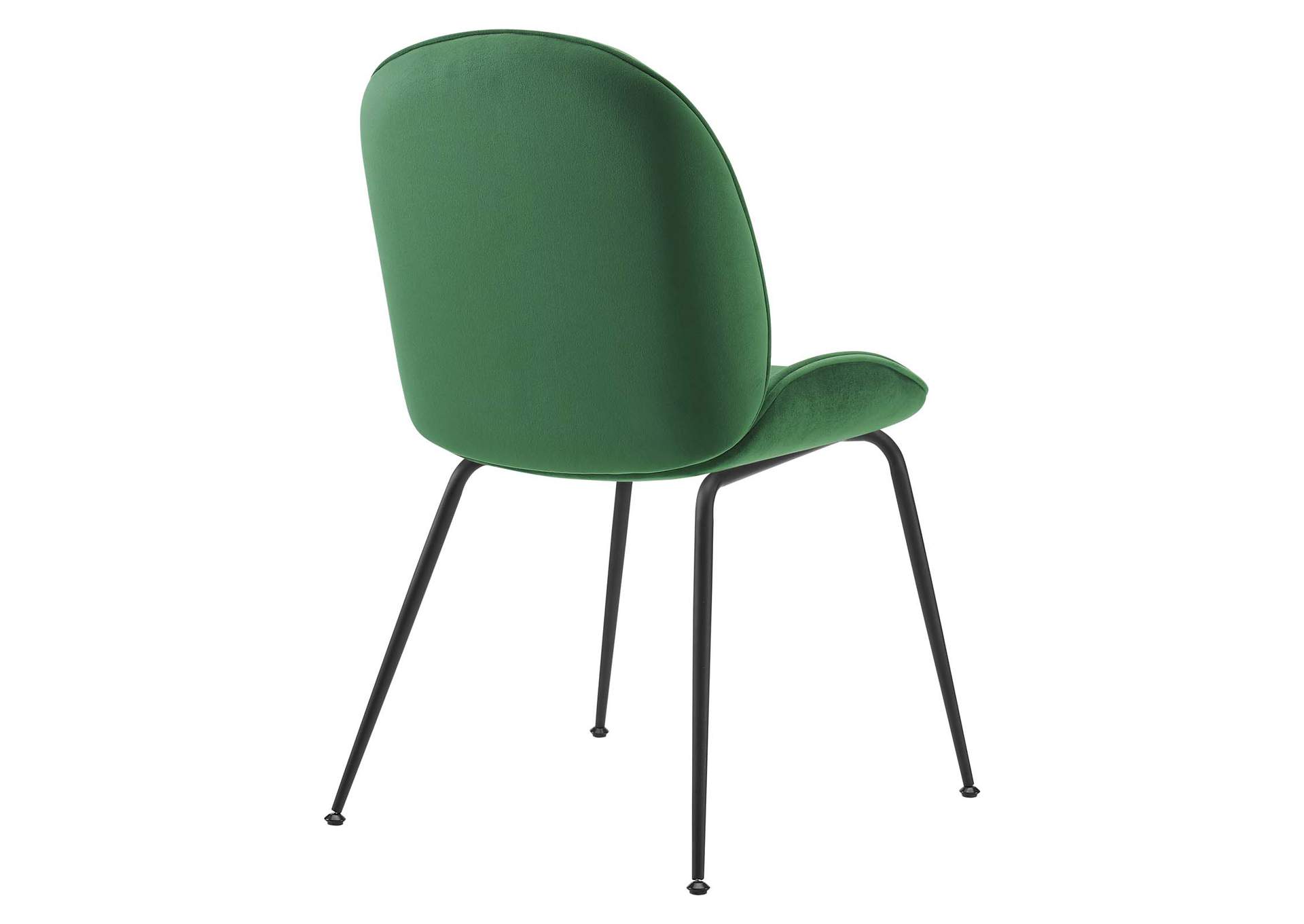 Emerald Scoop Black Powder Coated Steel Leg Performance Velvet Dining Chairs - [Set of 2],Modway