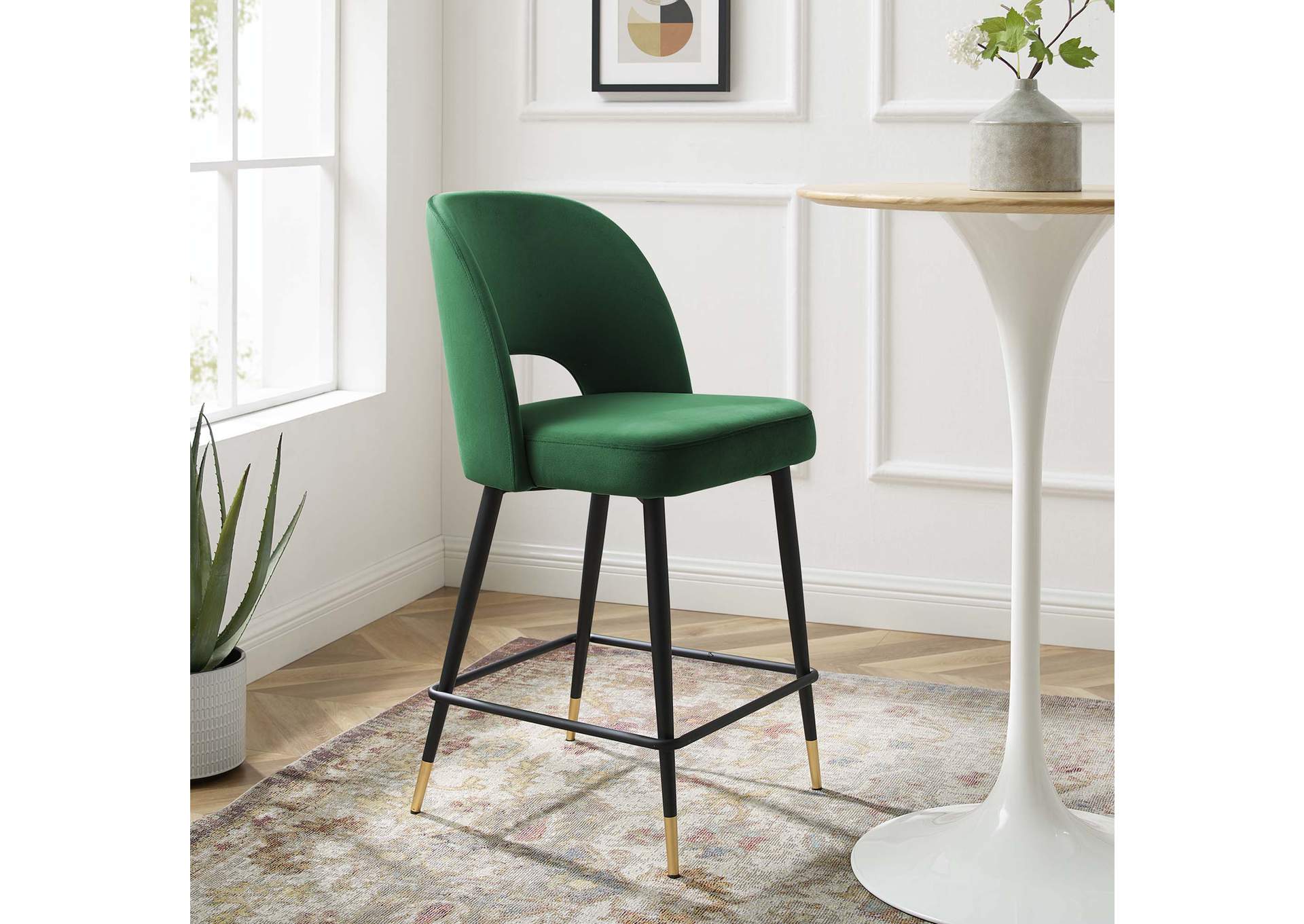Emerald Rouse Performance Velvet Counter Stool,Modway