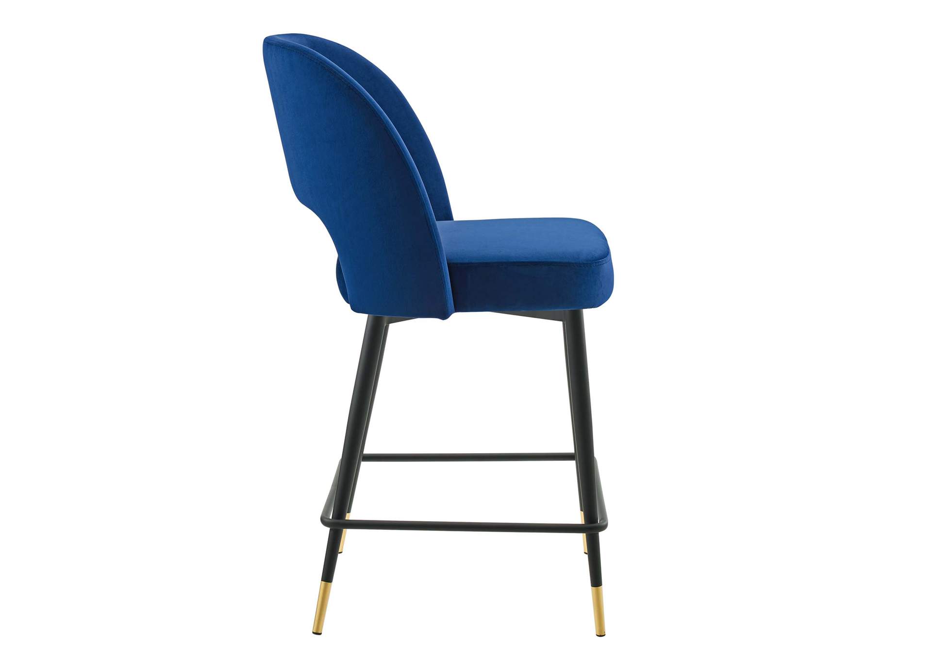 Navy Rouse Performance Velvet Counter Stool,Modway