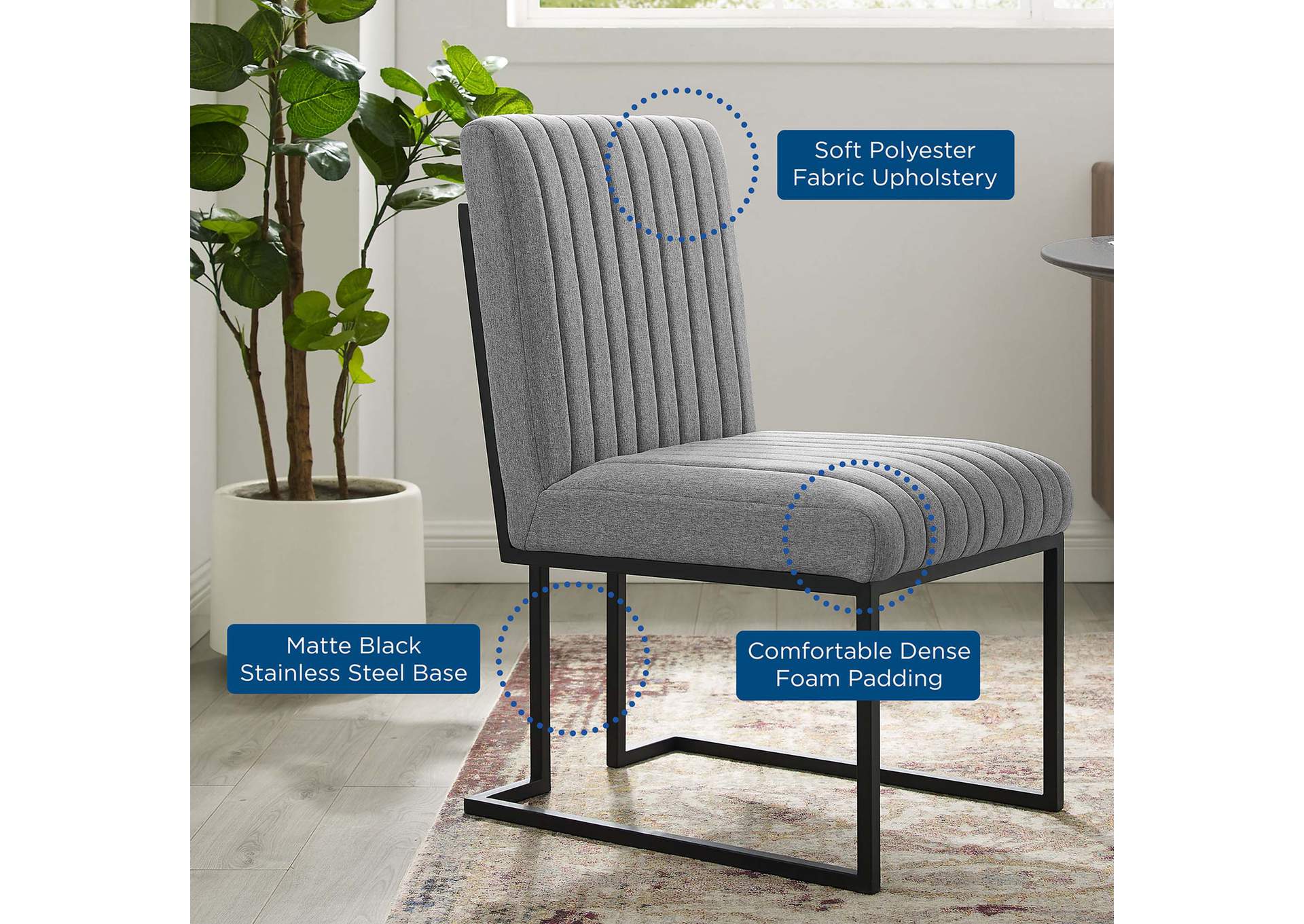 Indulge Channel Tufted Fabric Dining Chair,Modway