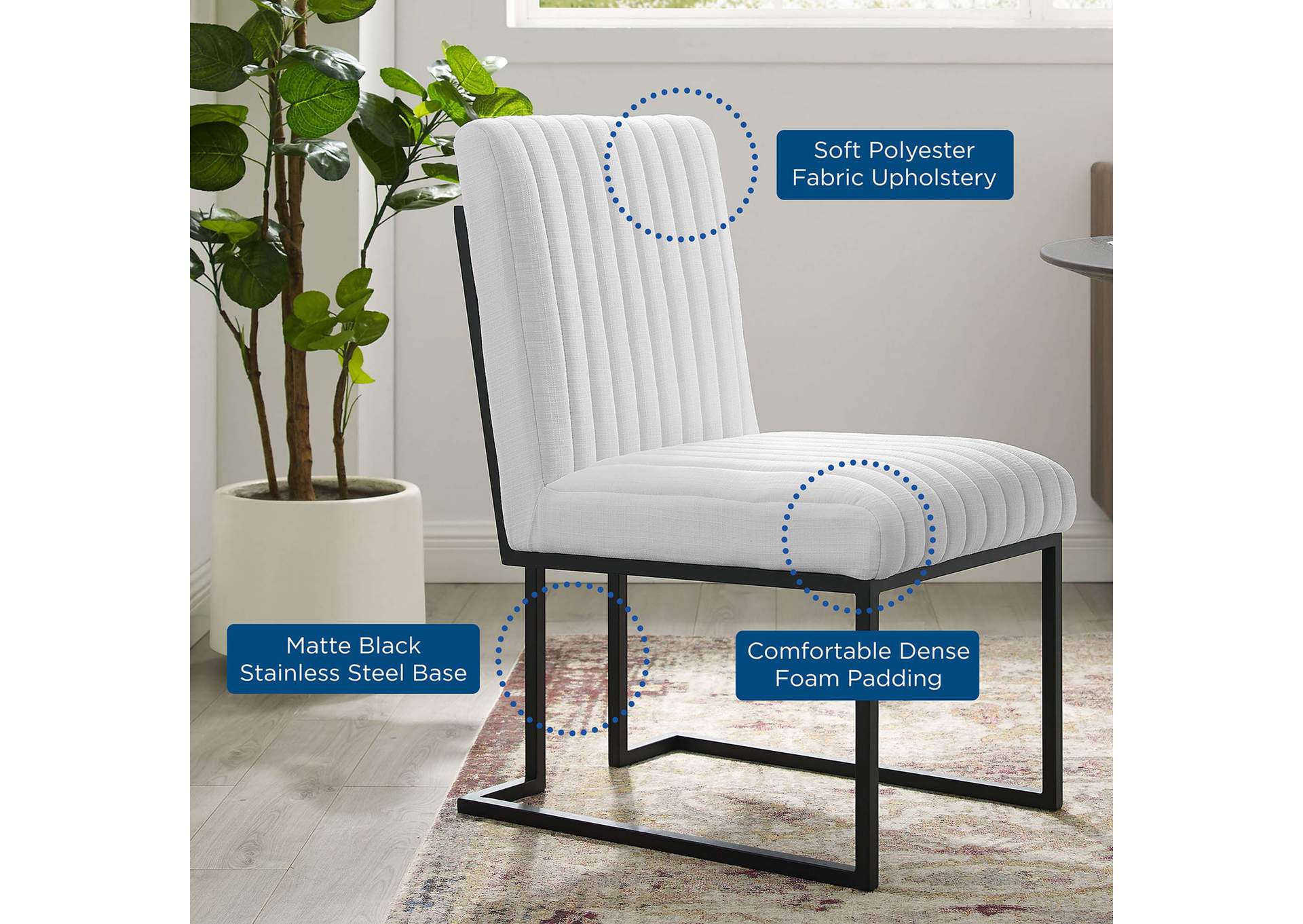 Indulge Channel Tufted Fabric Dining Chair,Modway