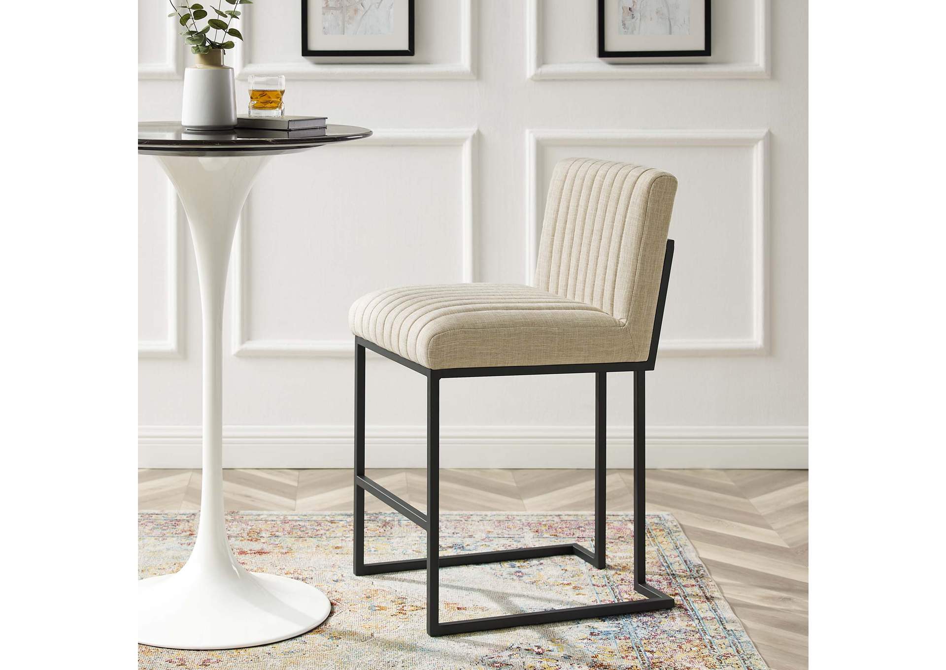 Indulge Channel Tufted Fabric Counter Stool,Modway