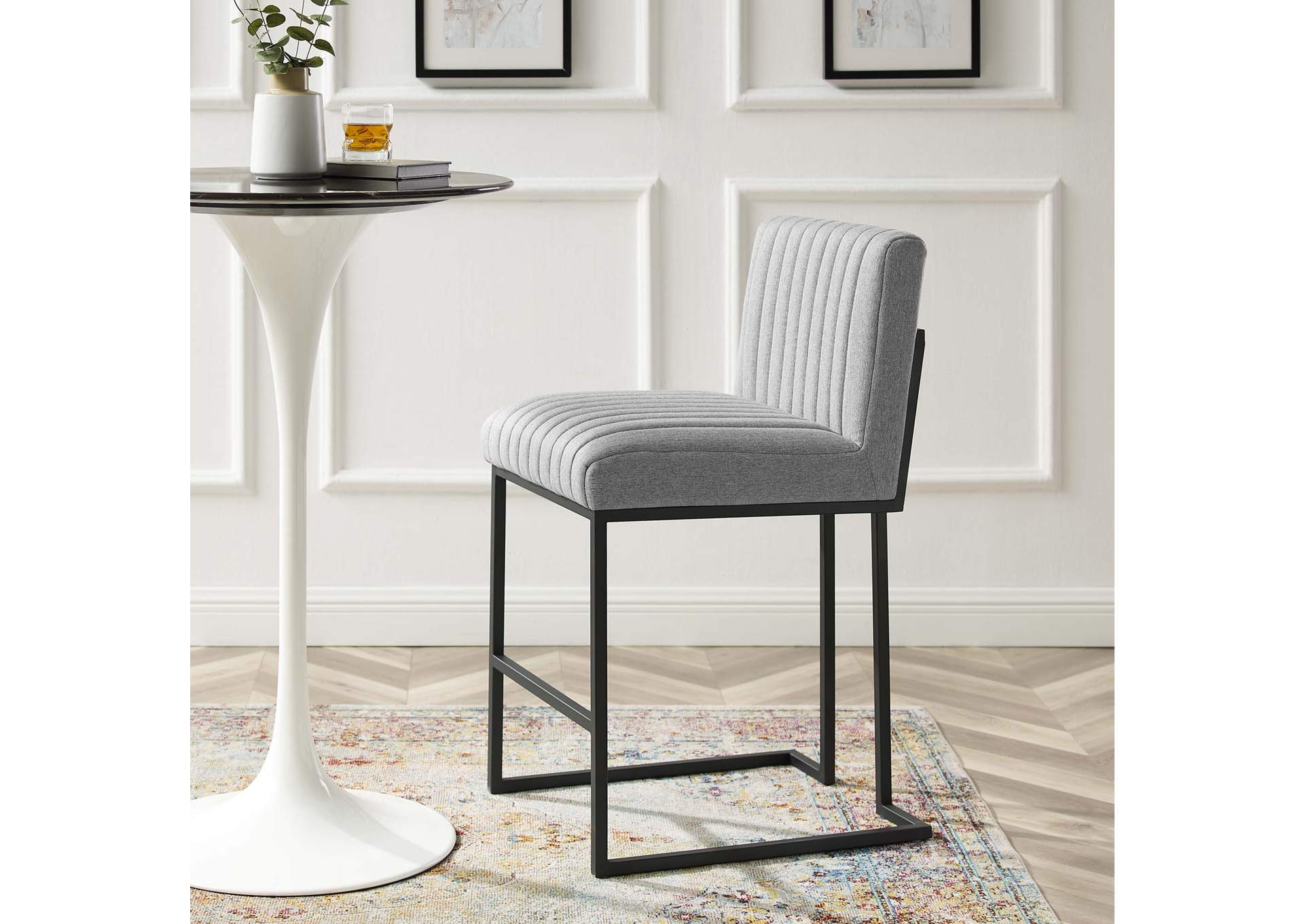 Indulge Channel Tufted Fabric Counter Stool,Modway