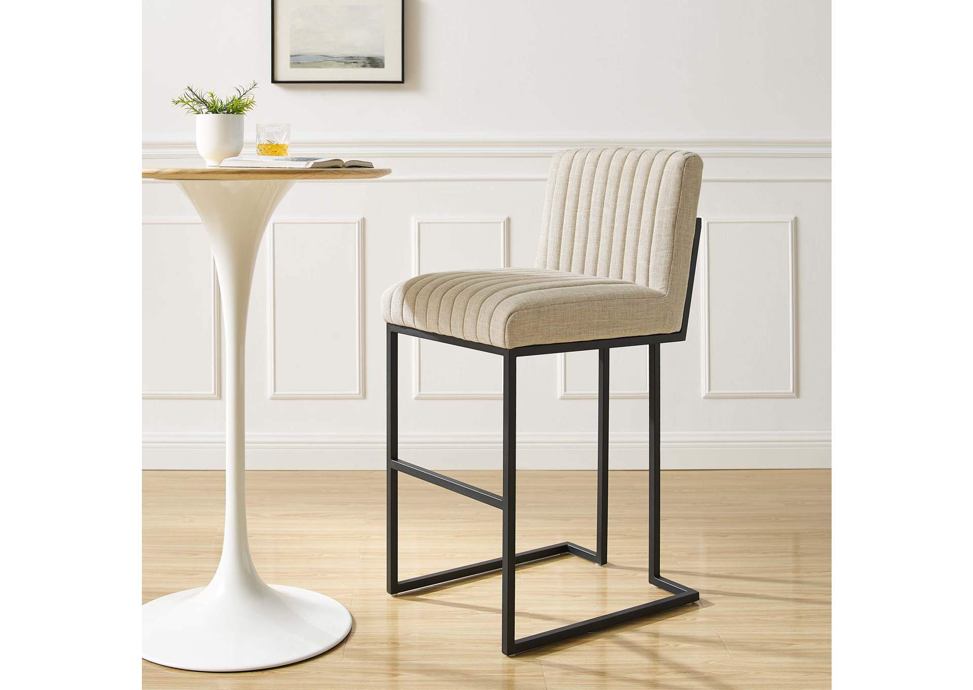 Indulge Channel Tufted Fabric Bar Stool,Modway