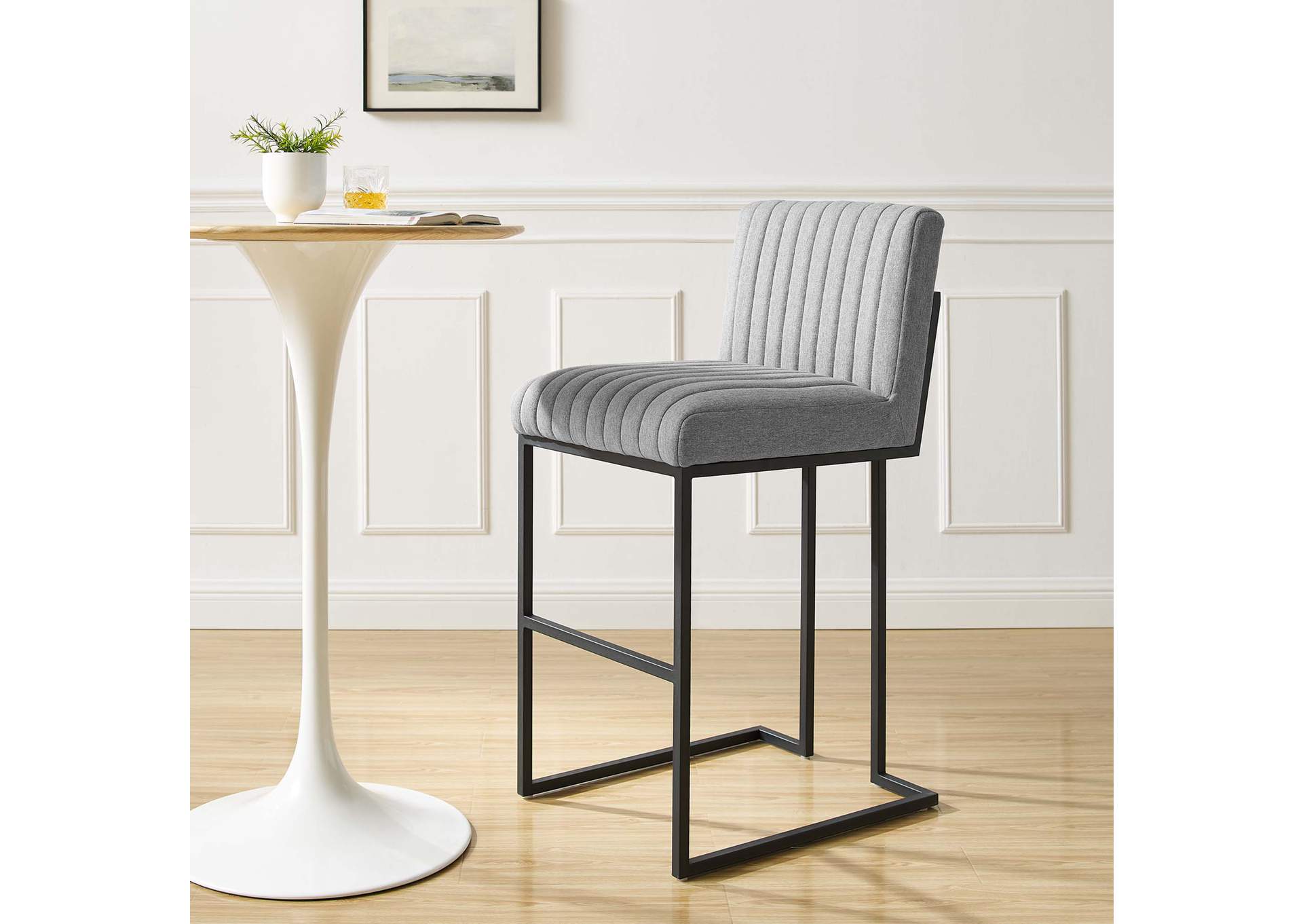 Indulge Channel Tufted Fabric Bar Stool,Modway