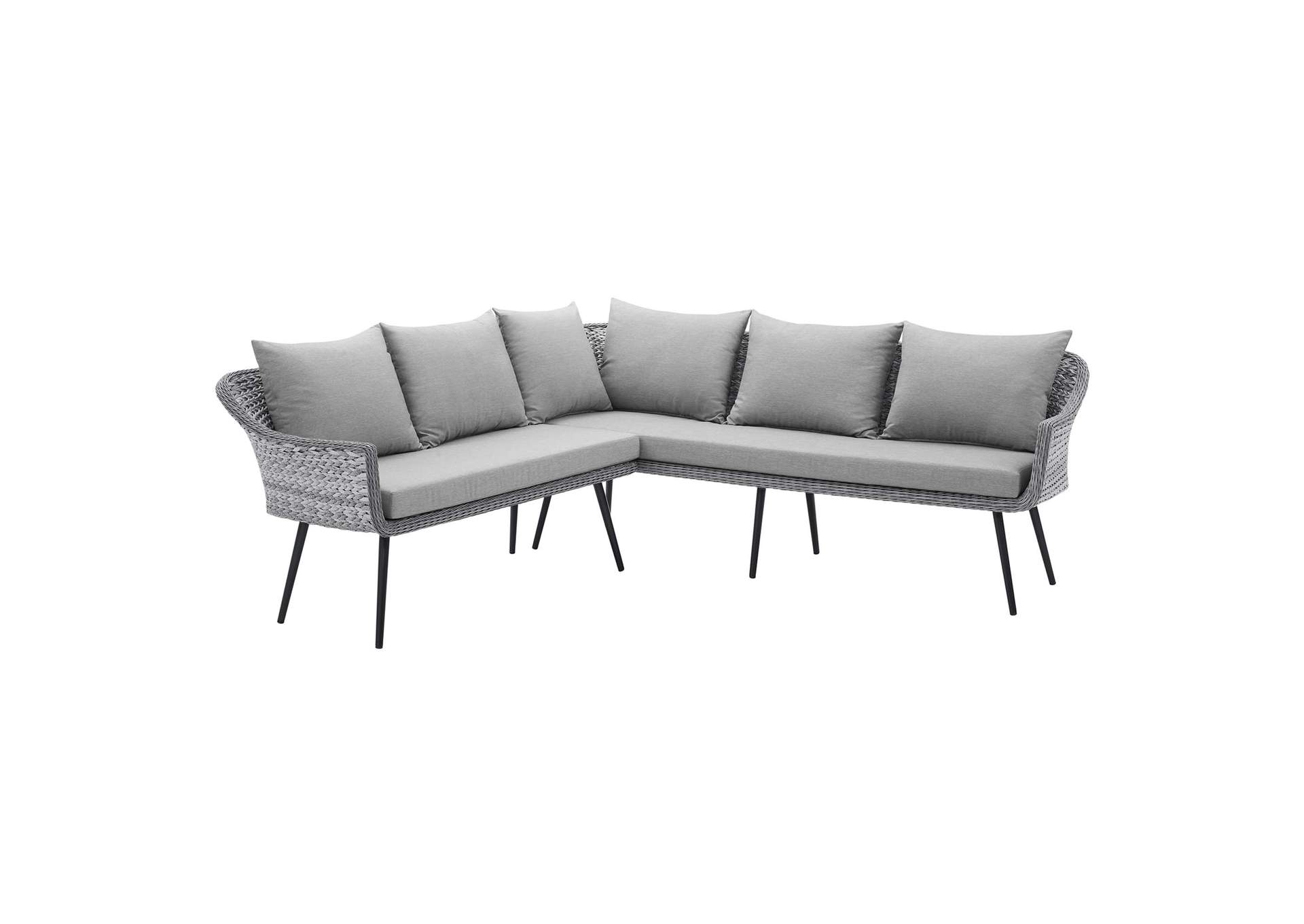 Endeavor Outdoor Patio Wicker Rattan Sectional Sofa,Modway