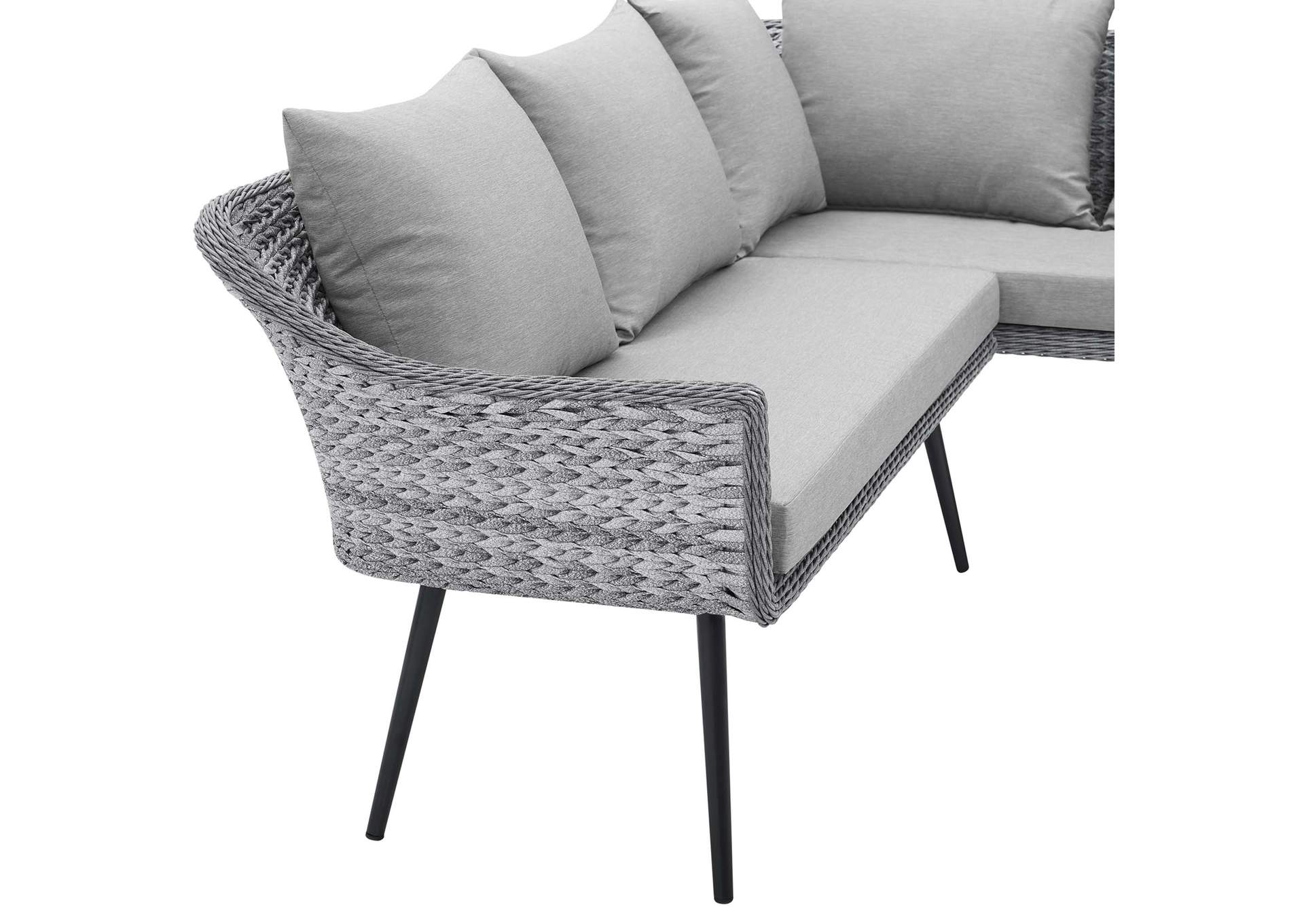 Endeavor Outdoor Patio Wicker Rattan Sectional Sofa,Modway