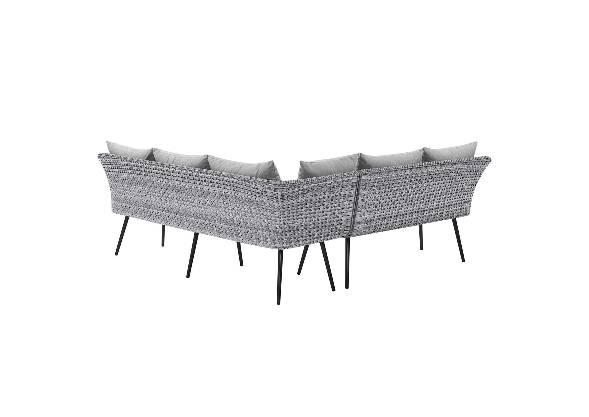 Endeavor Outdoor Patio Wicker Rattan Sectional Sofa,Modway