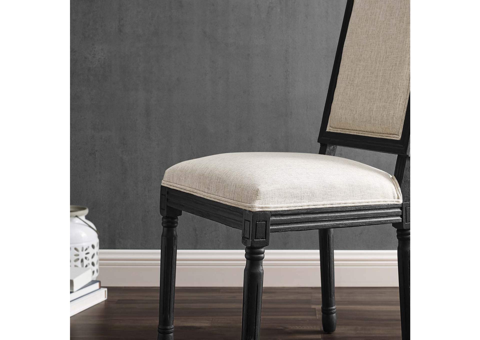 Court French Vintage Upholstered Fabric Dining Side Chair,Modway