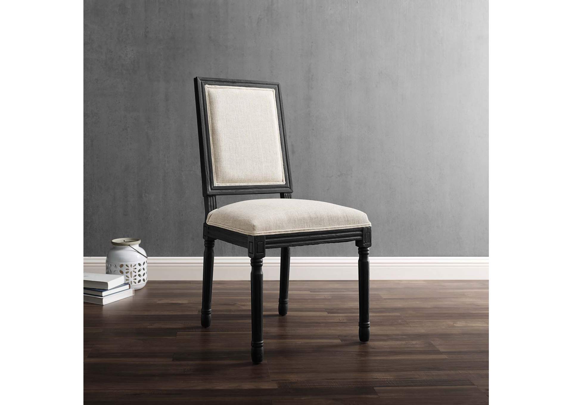 Court French Vintage Upholstered Fabric Dining Side Chair,Modway