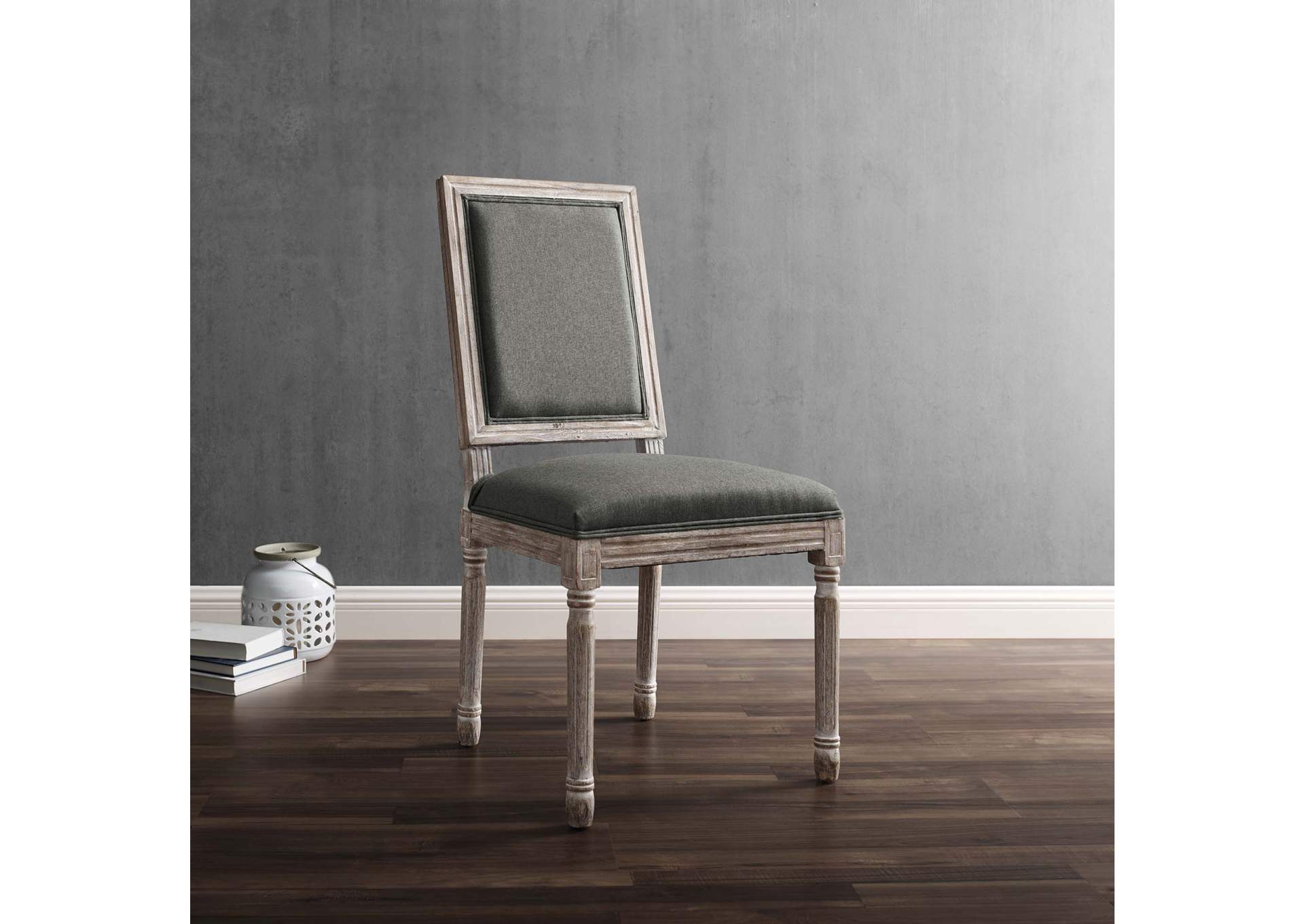 Court French Vintage Upholstered Fabric Dining Side Chair,Modway