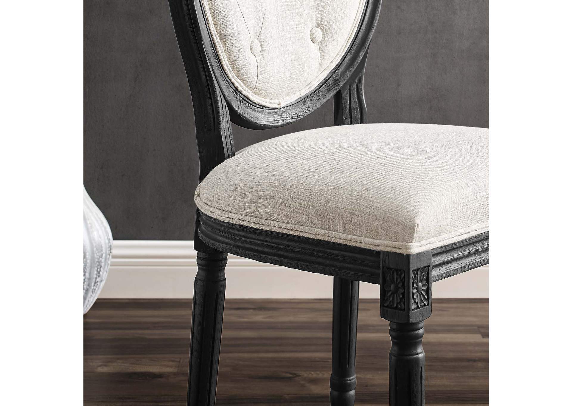 Arise Vintage French Upholstered Fabric Dining Side Chair,Modway