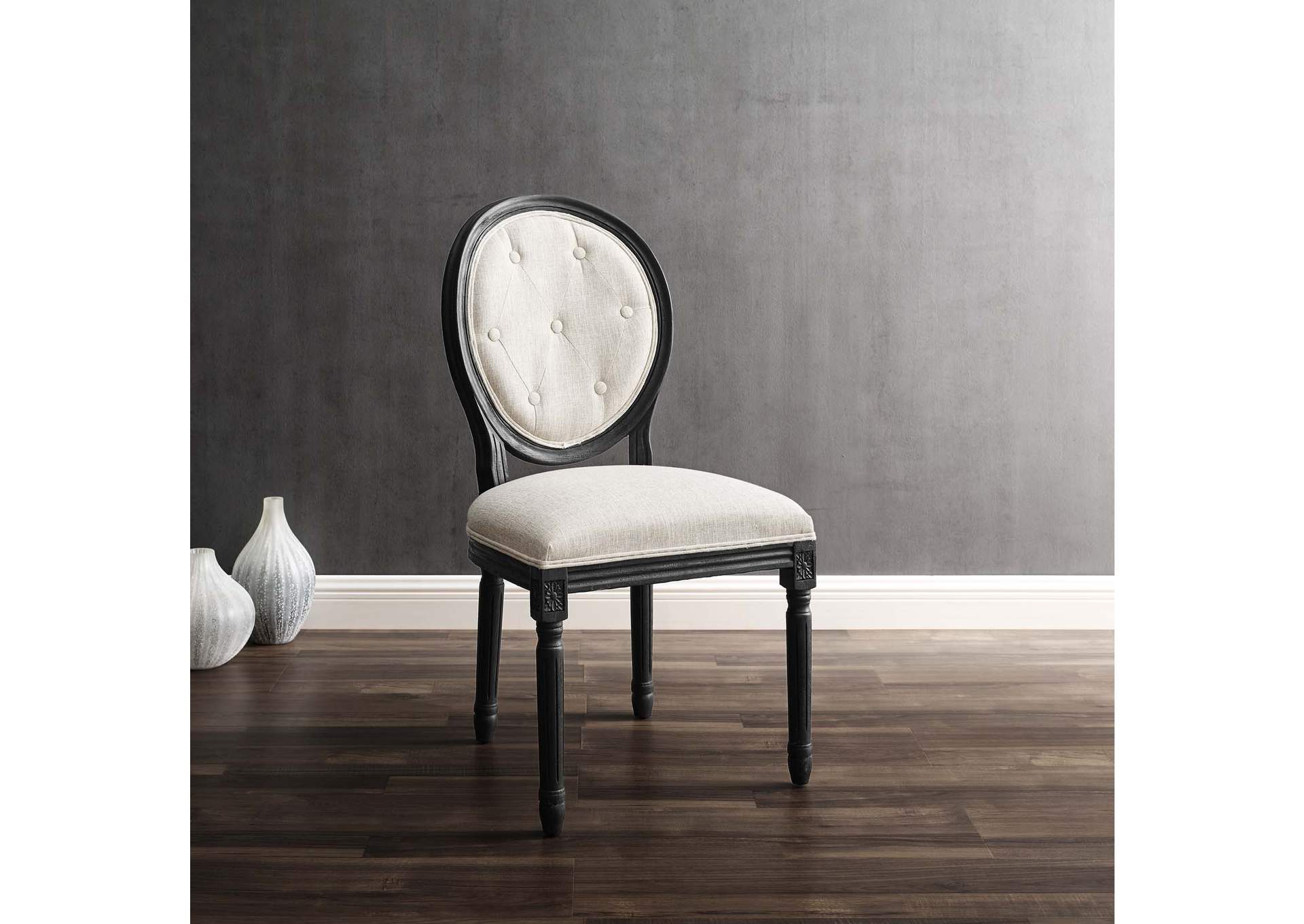 Arise Vintage French Upholstered Fabric Dining Side Chair,Modway