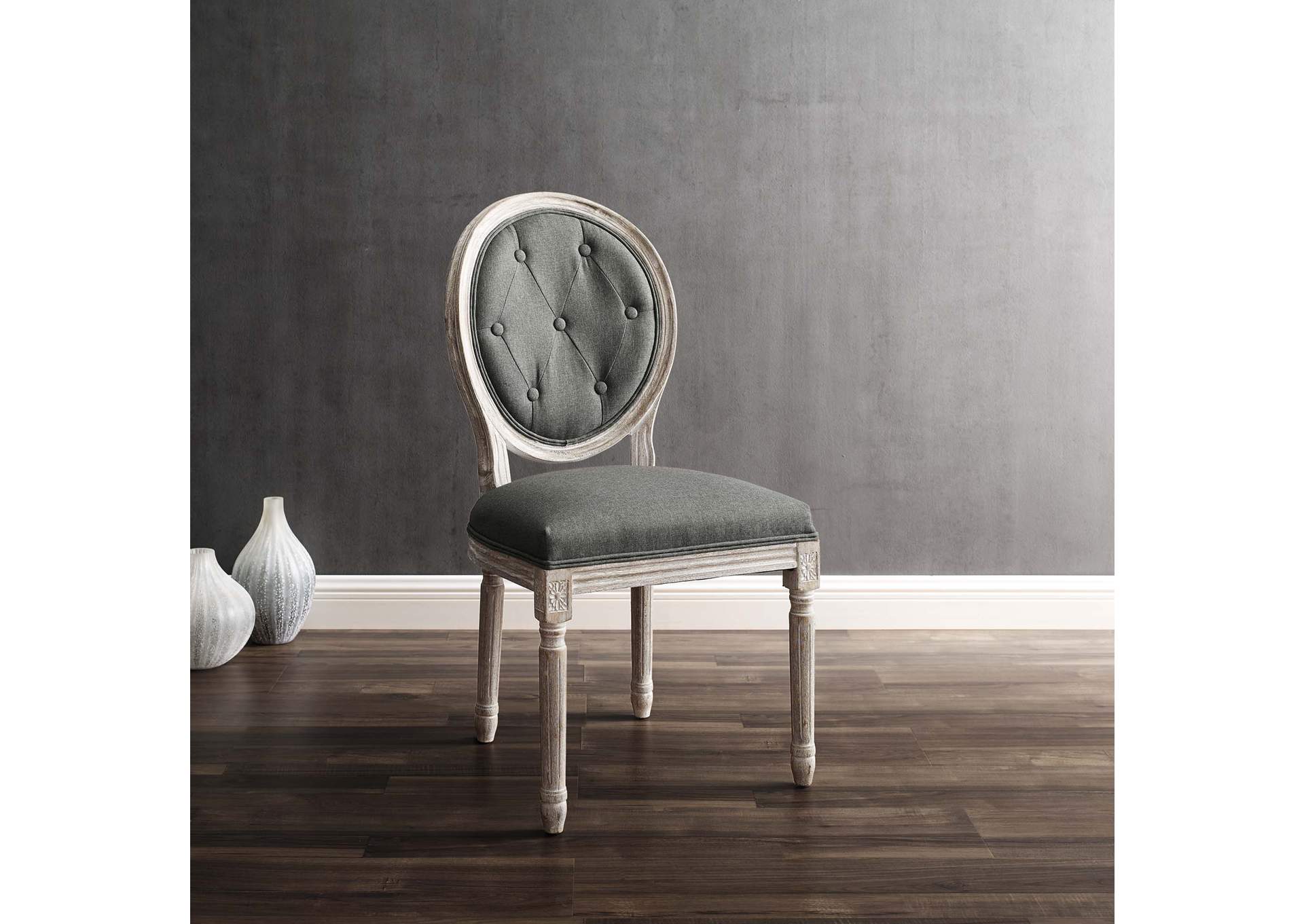 Arise Vintage French Upholstered Fabric Dining Side Chair,Modway