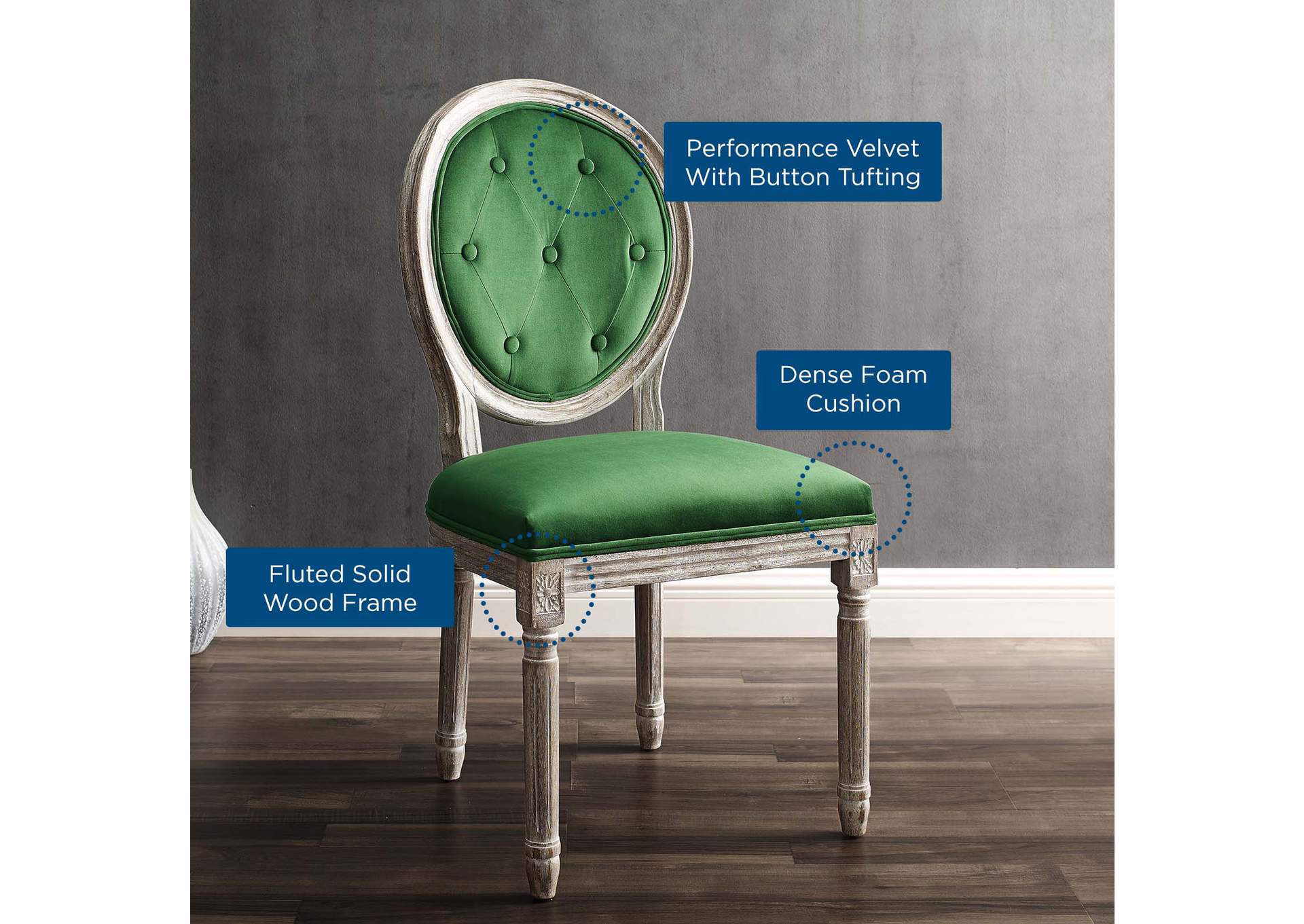 Arise Vintage French Performance Velvet Dining Side Chair,Modway